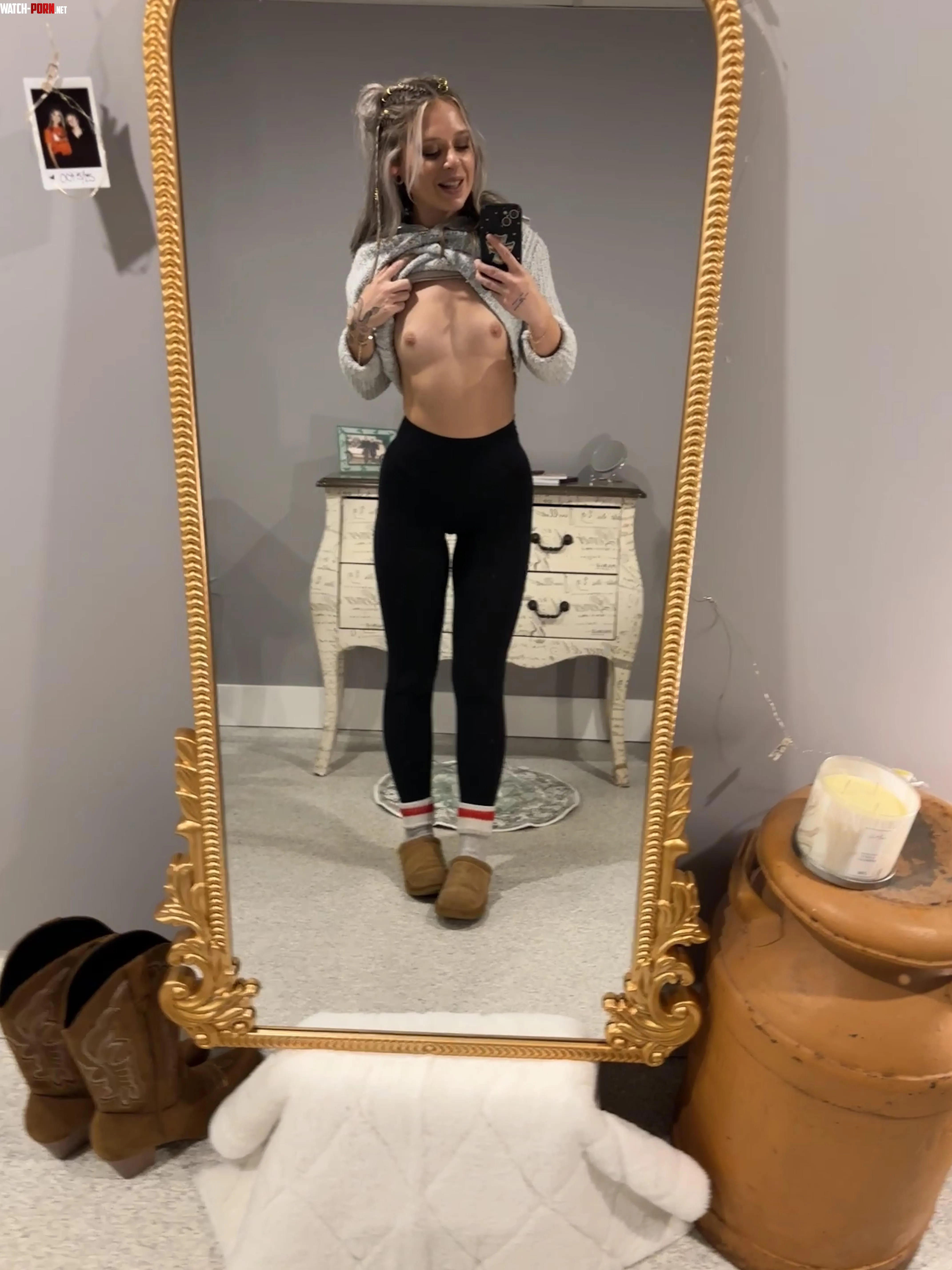 The mirror lures me in and I have to take a selfie when it does by MissCharl_baby