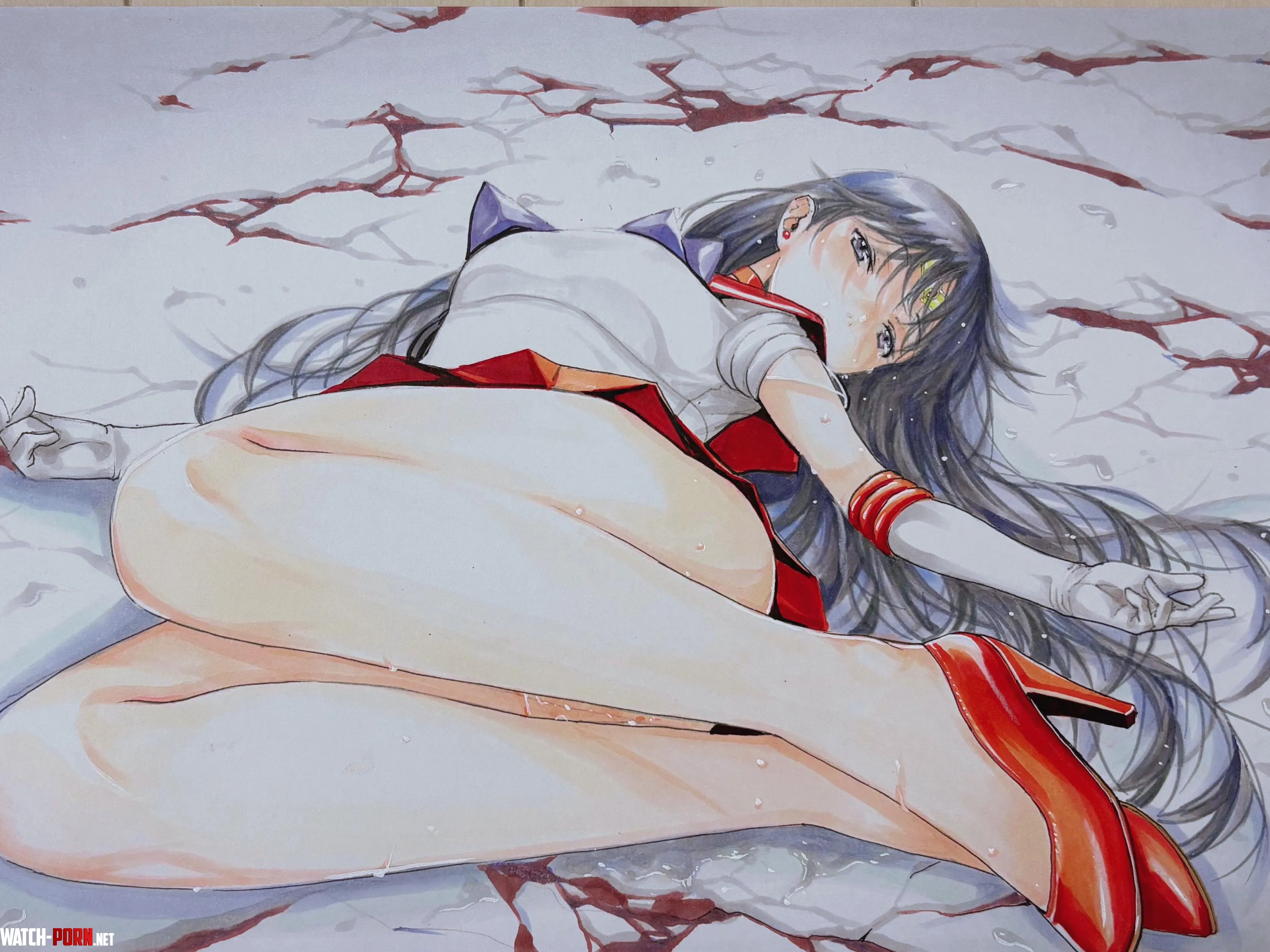 Sailor Mars on the floor (katsu) [Sailor Moon] by LafterMastr