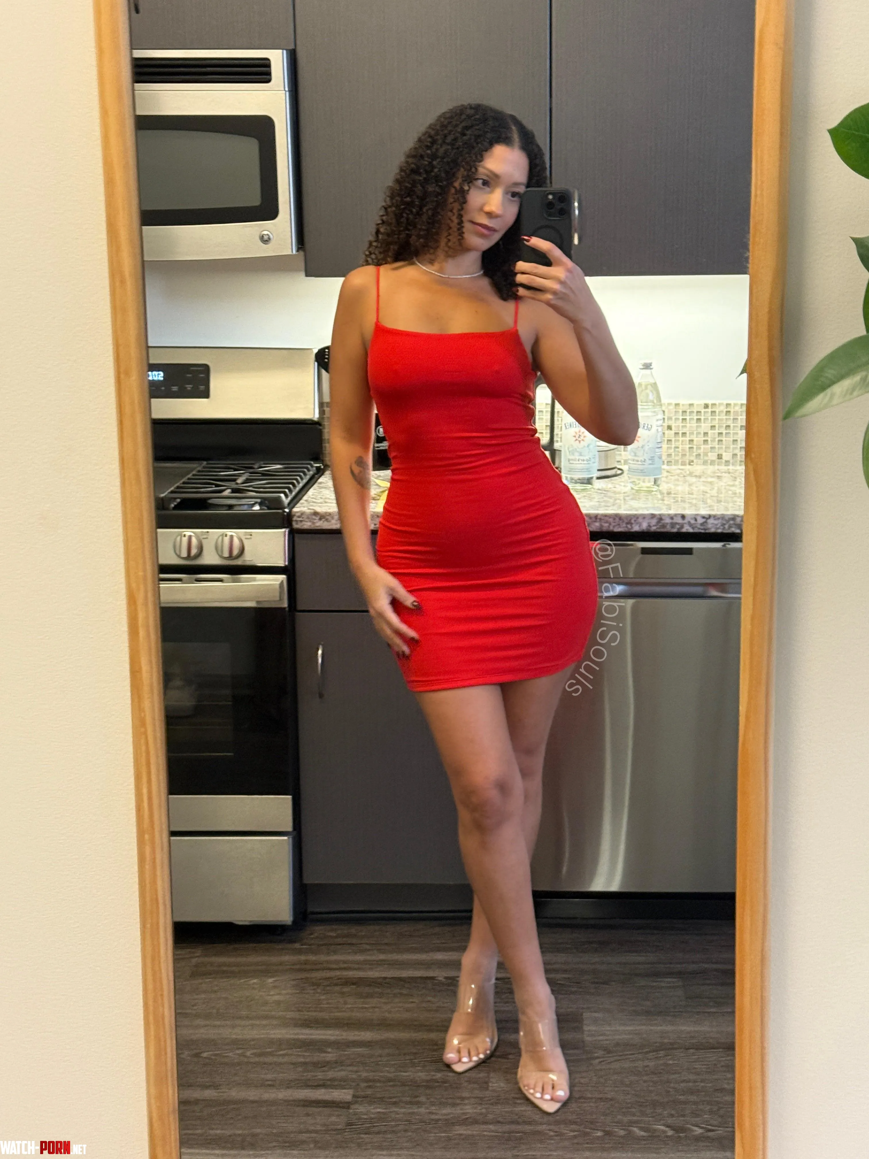Feeling gorgeous in this tight red dress by NatureSouls