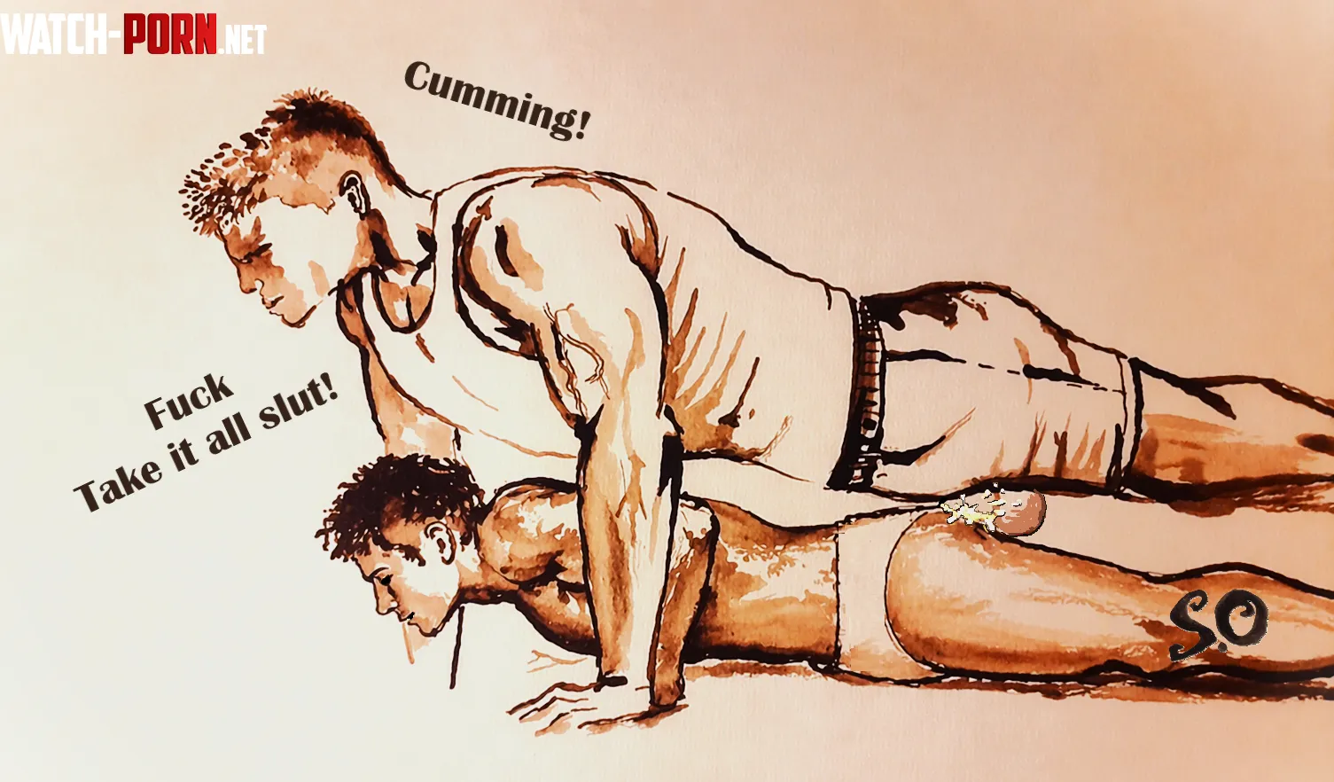 Straight military friend breeding push-ups (by me) by Sufficient-Offer-161