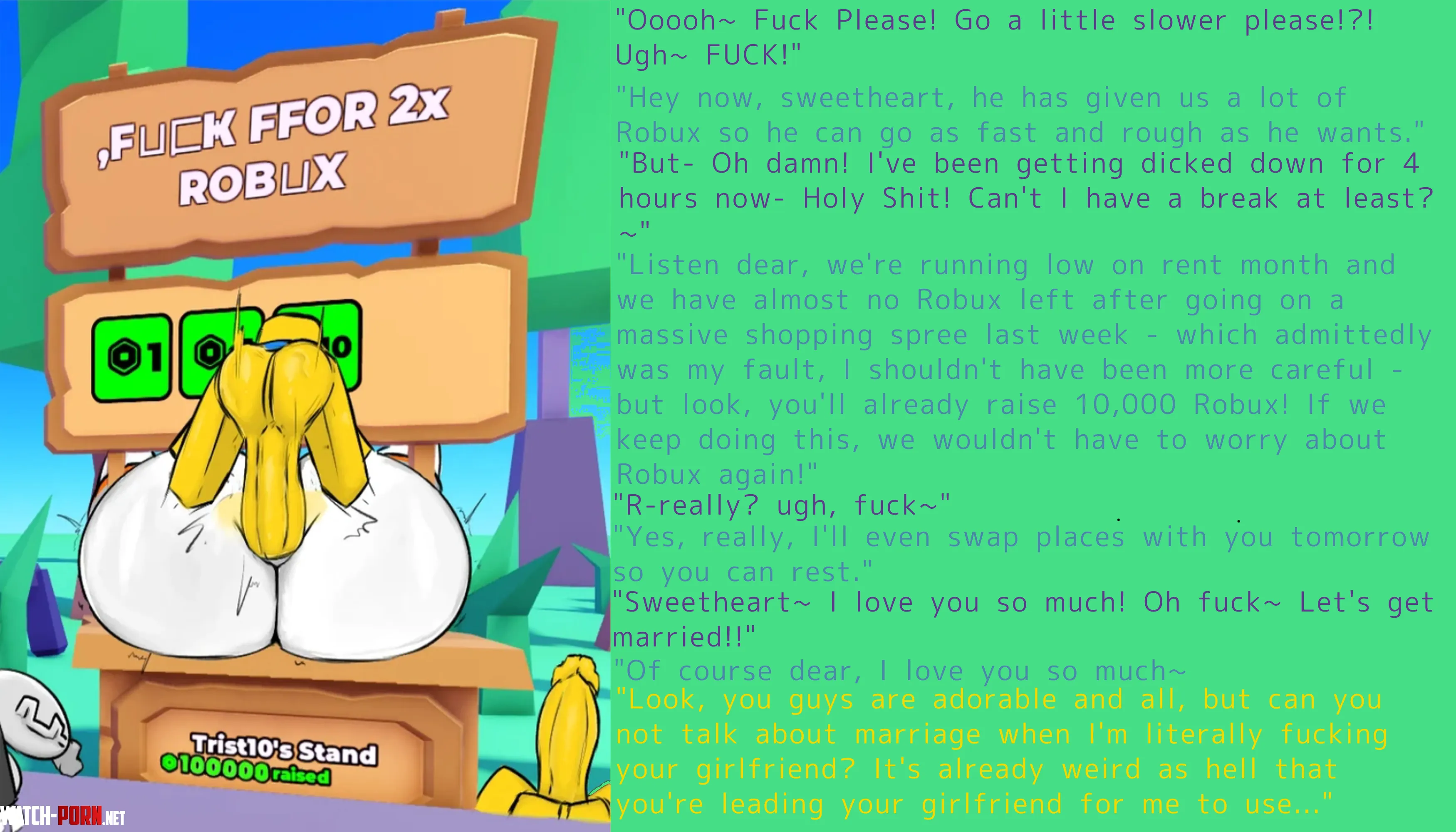 Pls donate but better [Roblox] [Wholesome Prostitution] [Encouragement] [A bit of Humour] [Consensual Cucking] [Artist: OrangeHoodedMan] by Bingus_McRichus