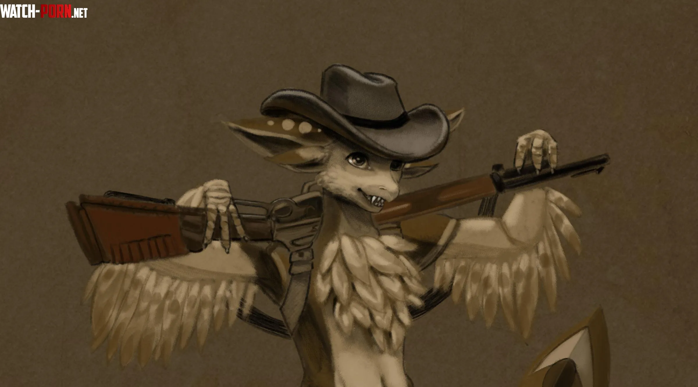 Made by me, maybeanthro, for tiktok user @eitulidabird (NSFW filter for cowboy weaponry) by maybeanthro