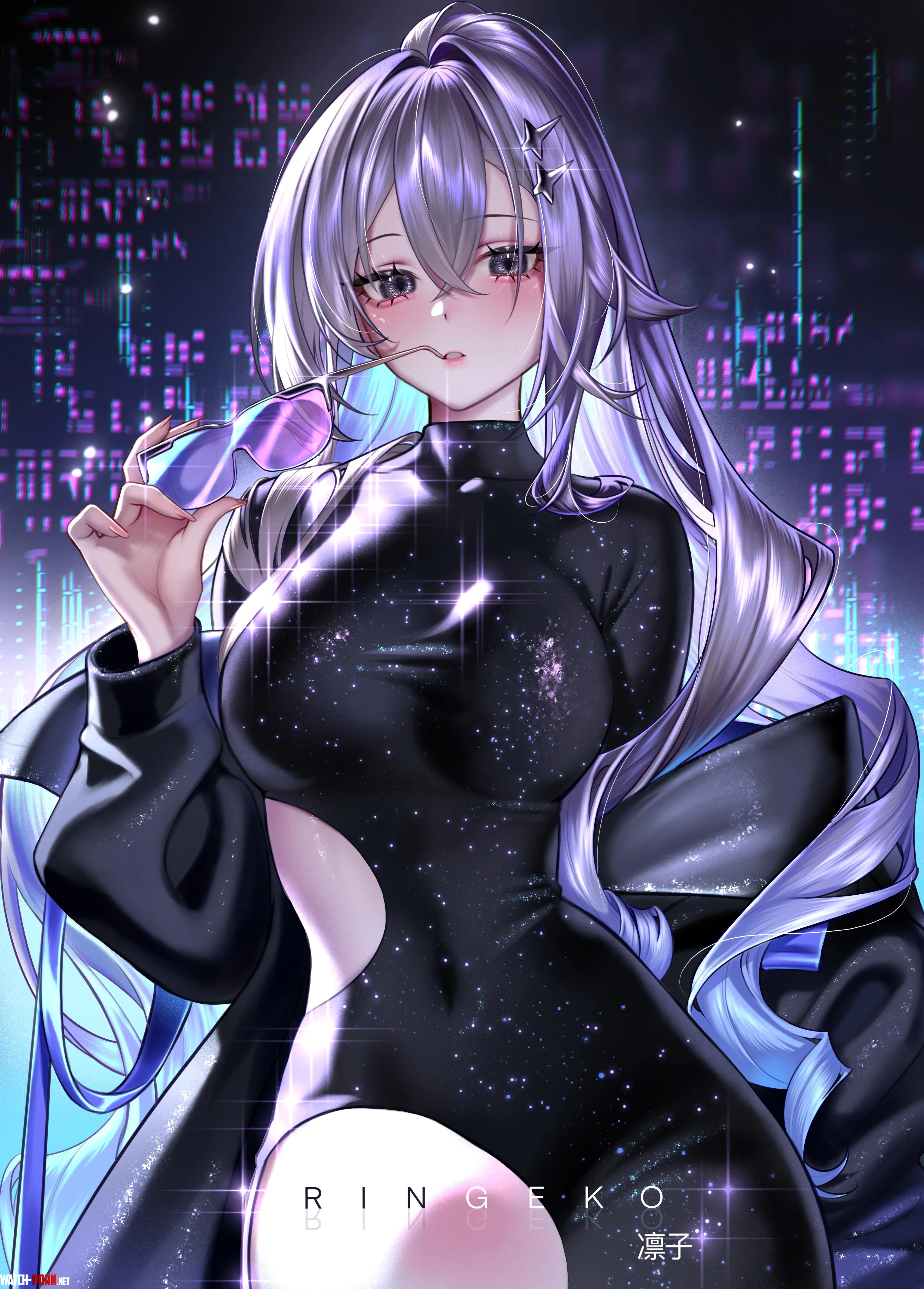 Silver Wolf LV.999 in black bodysuit and unworn eyewear (Ringeko / ringeko_tan / RingekoJail) [Honkai Series / Honkai: Star Rail] by elegantloveglimmer