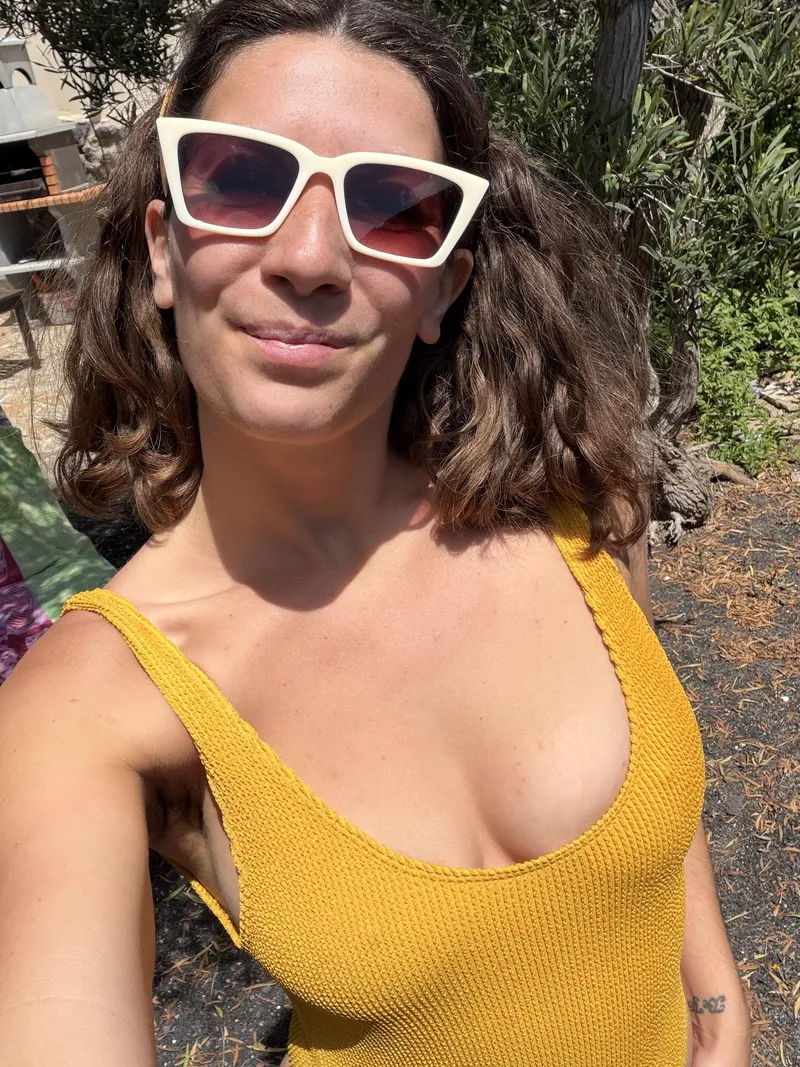 Thumbnail Busting Out of This Swimsuit by maplesyrup_girl: A Cleavage Journey