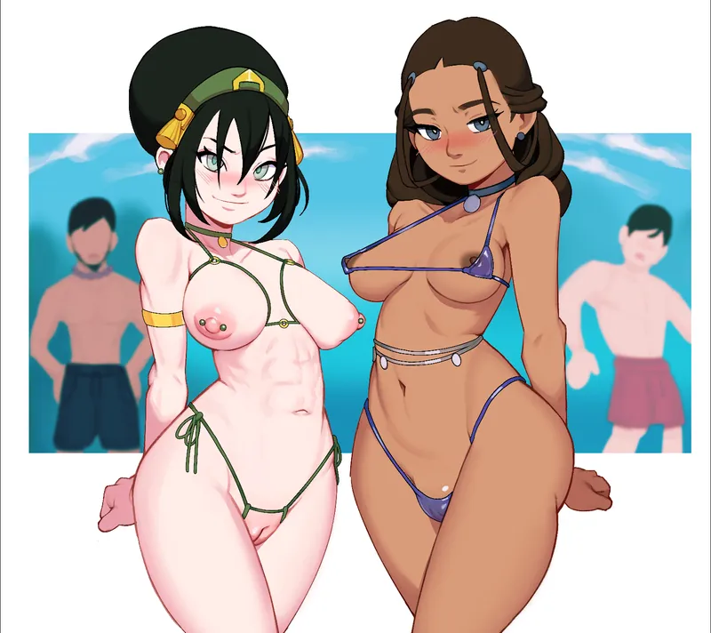 Thumbnail Gaiidraws2's Sensual Depiction of Toph and Katara at the Beach