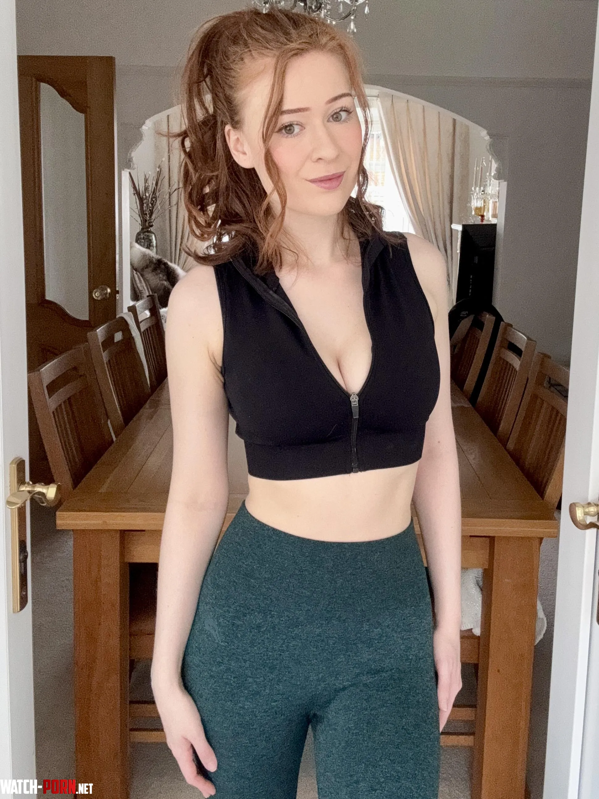 Redhead in black crop by Fit_Resident4599