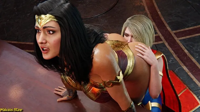 Thumbnail Supergirl eats Wonder Woman's ass. (Malicious Bane) [DC] by PJ-The-Awesome