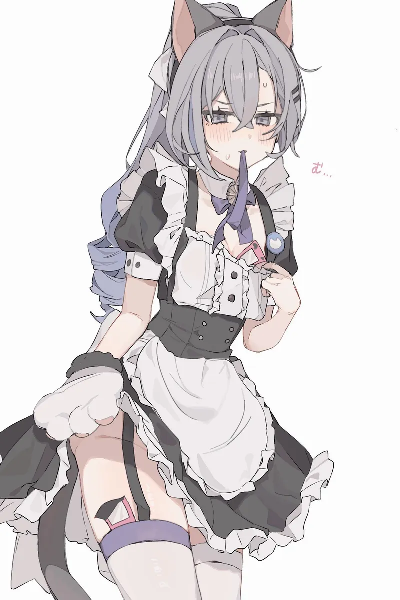 Thumbnail Maid Catgirl Silver Wolf's Allure in Thighdeology's World