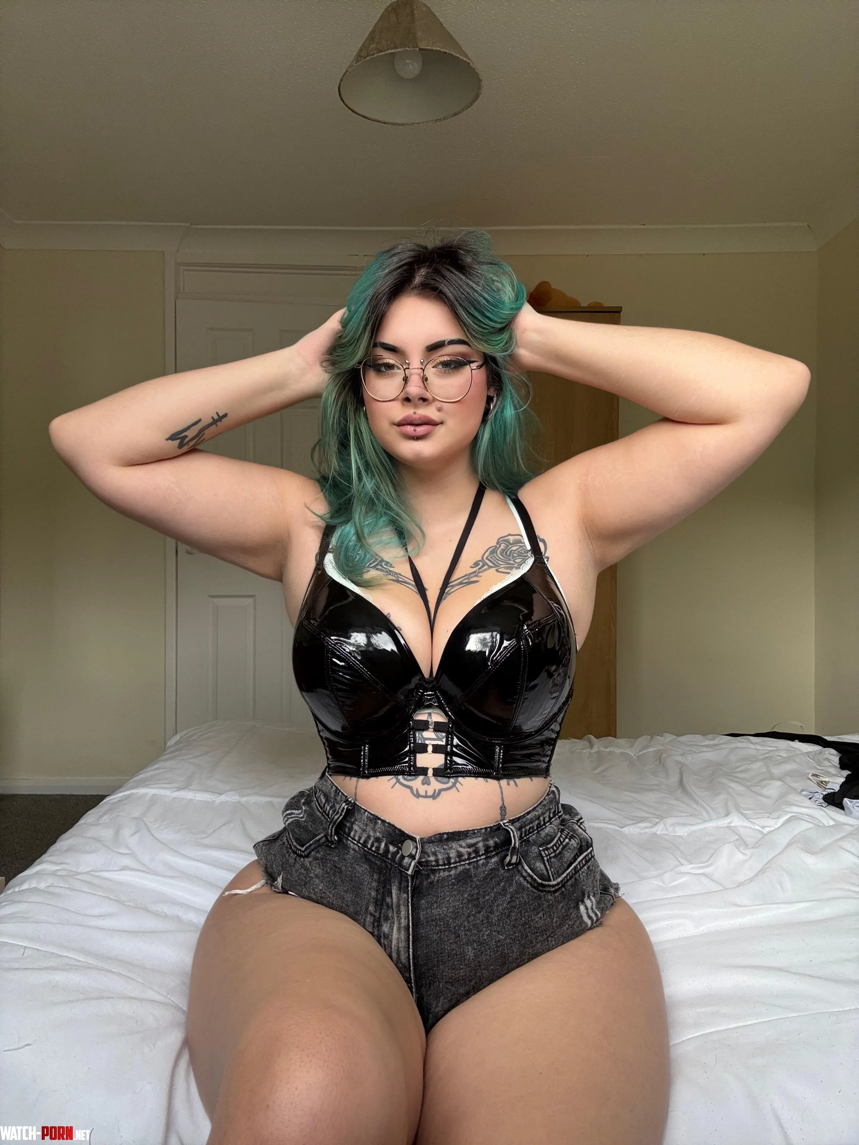 Wet look crop top by pastelxwh0re