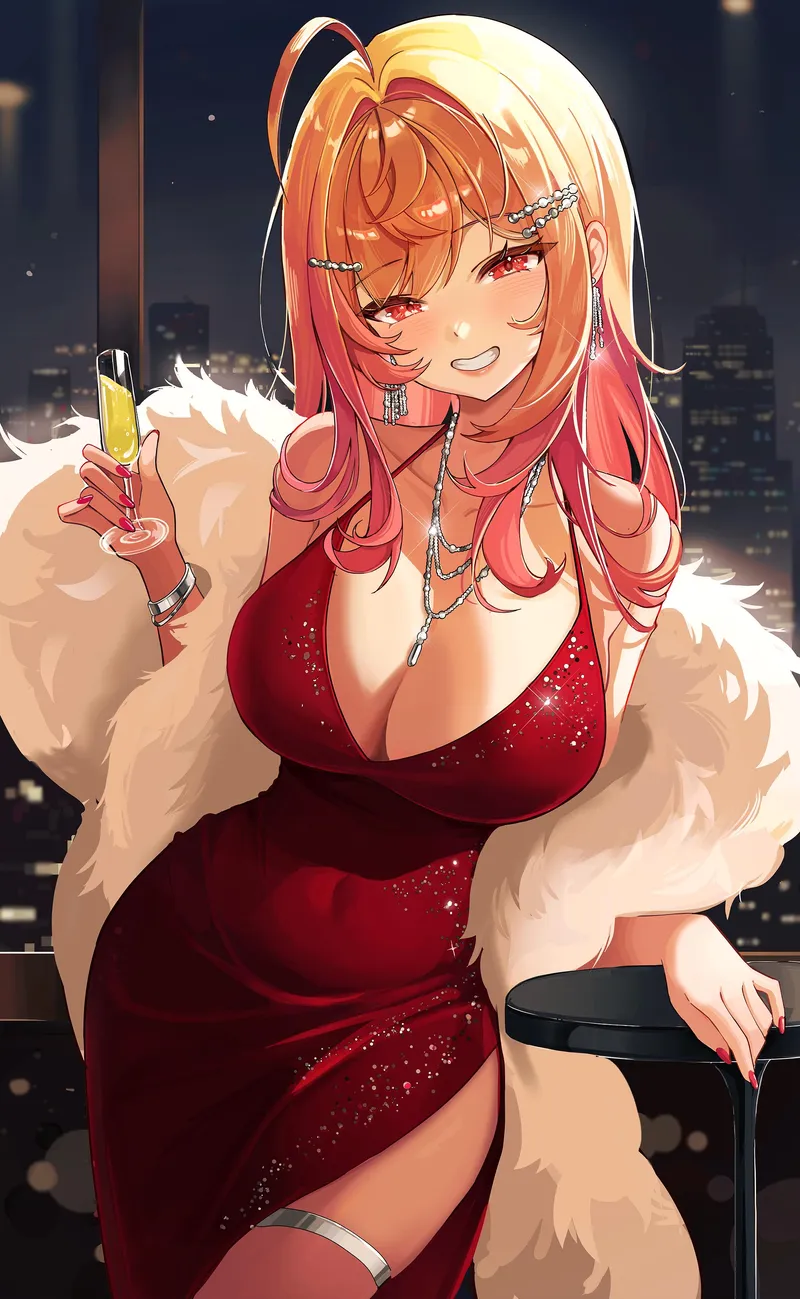 Thumbnail Red Dress Ririka [Hololive] by x54dc5zx8 - BigAnimeTiddies