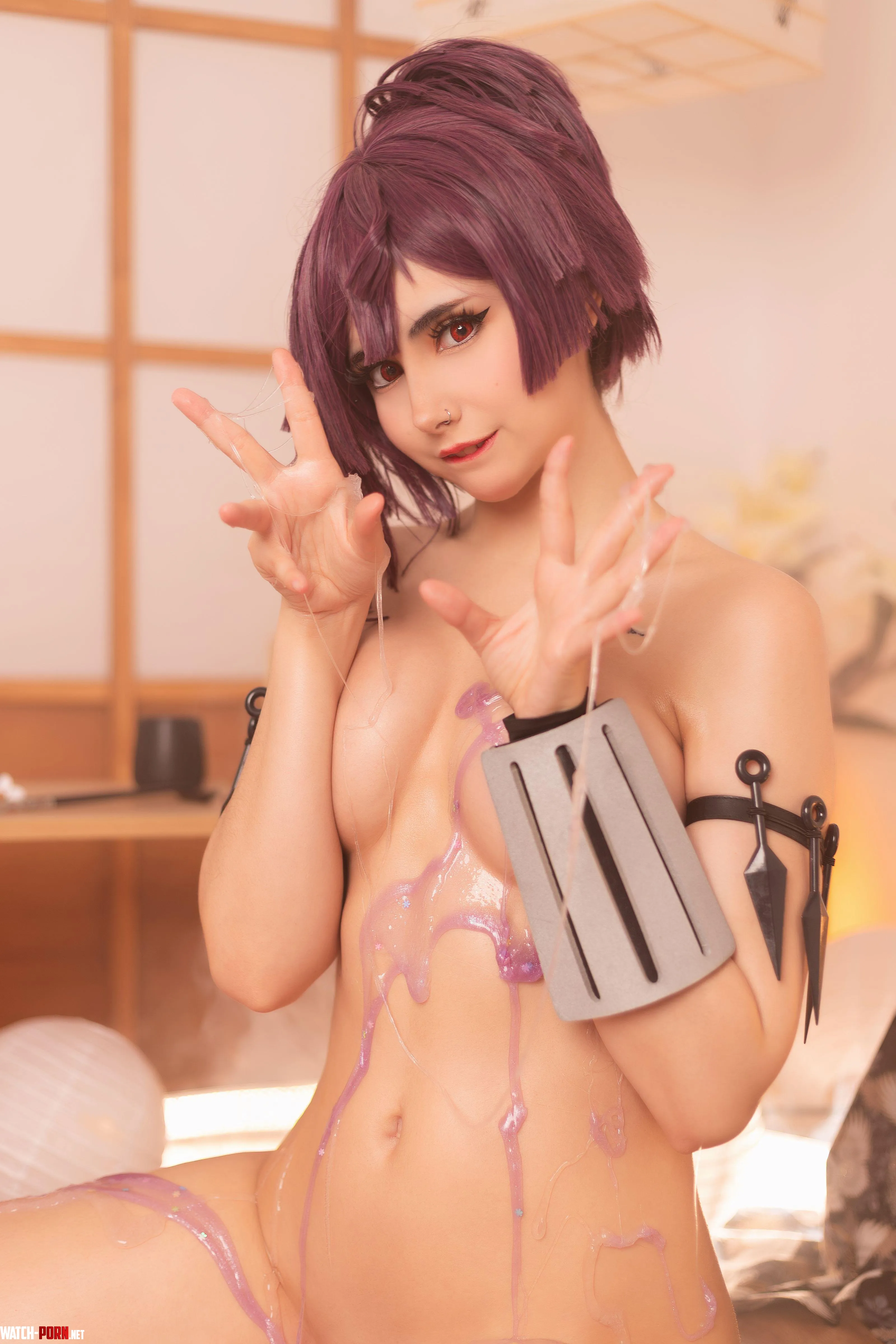 Yuzuriha can hold you in place with her sticky fluid (Aloeveraiskawaii) by aloeveraiiskawaii