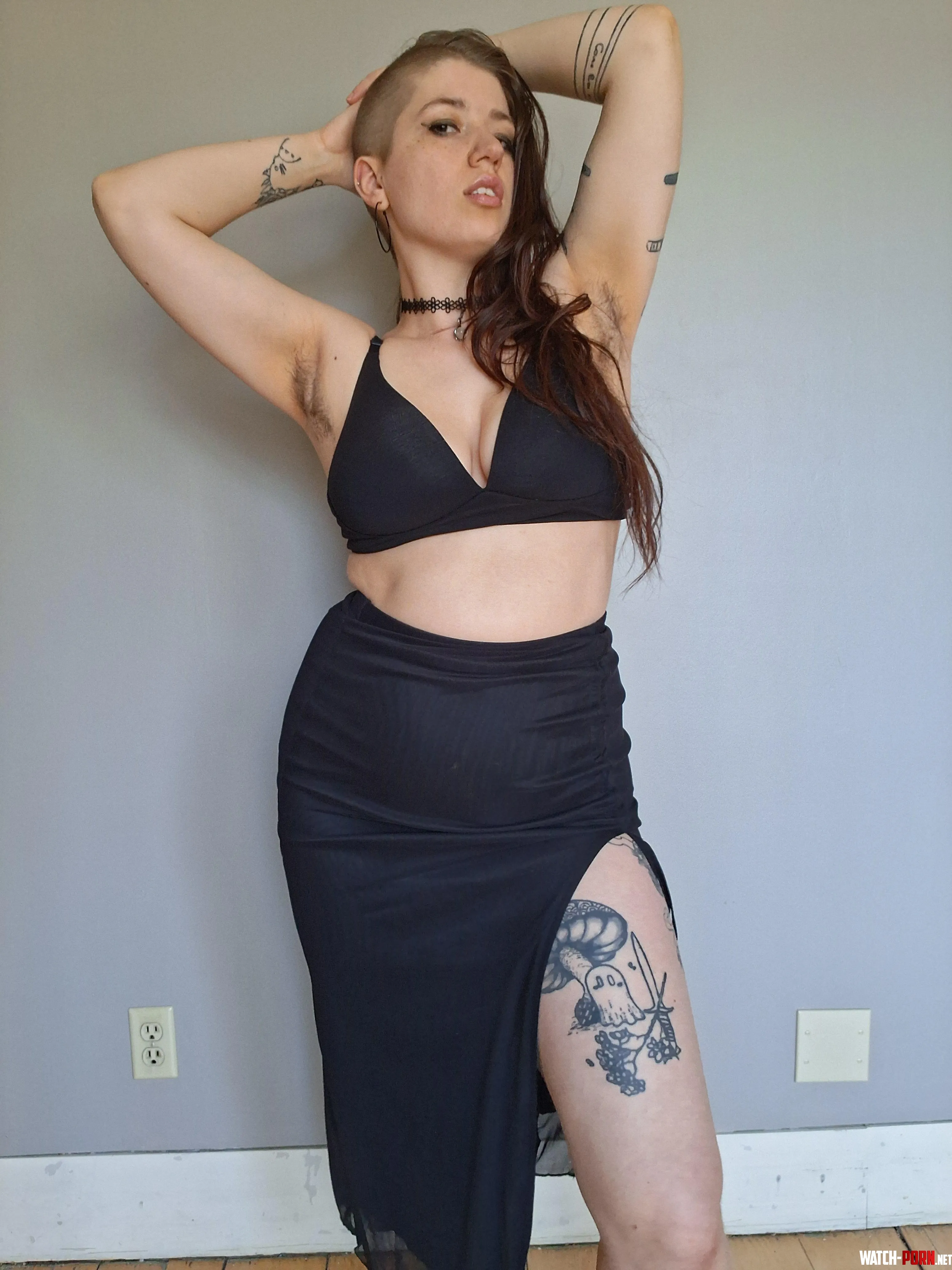 Hairy pits on a strong alt hottie by inked_emma_honey