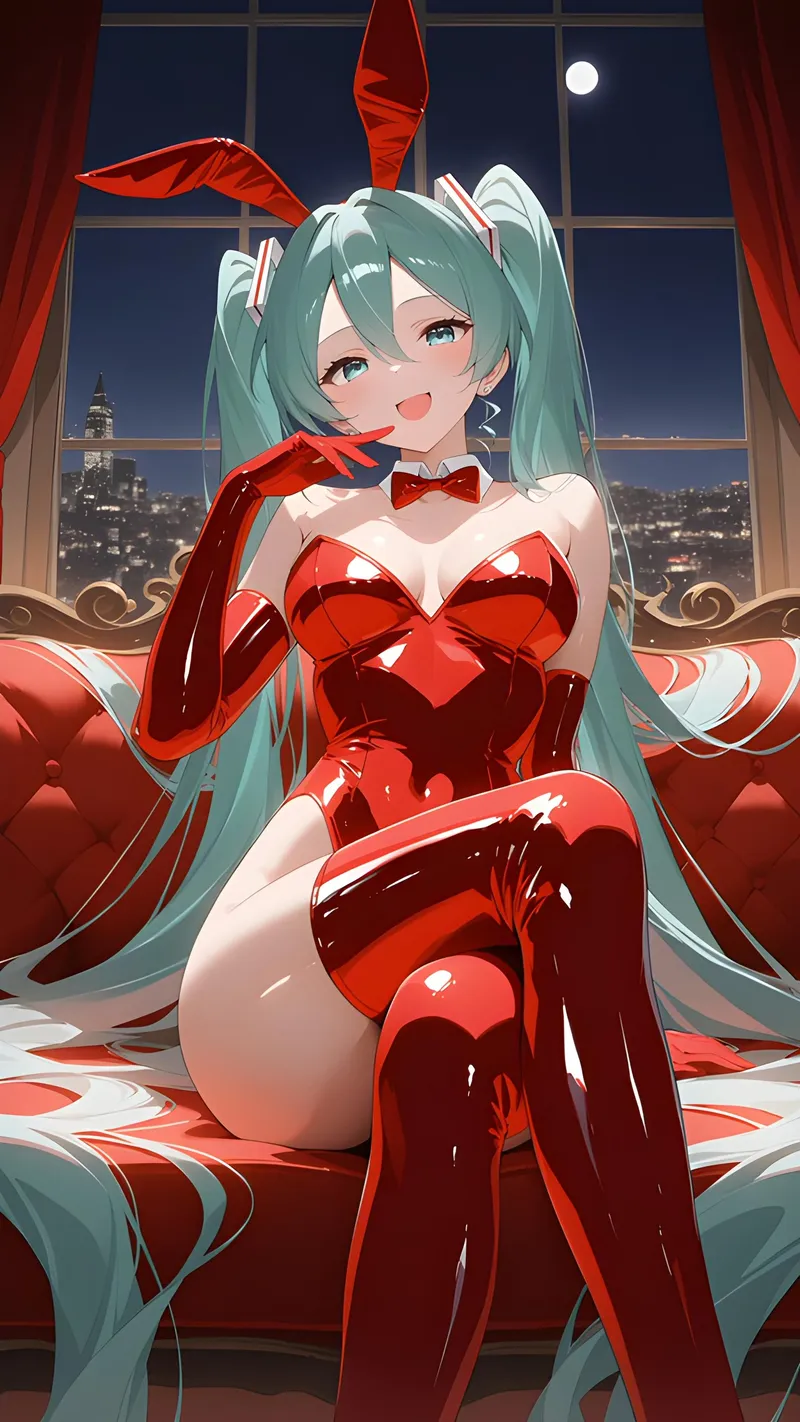 Thumbnail Red Bunny Miku [Vocaloid] by WoolsonDaSheep