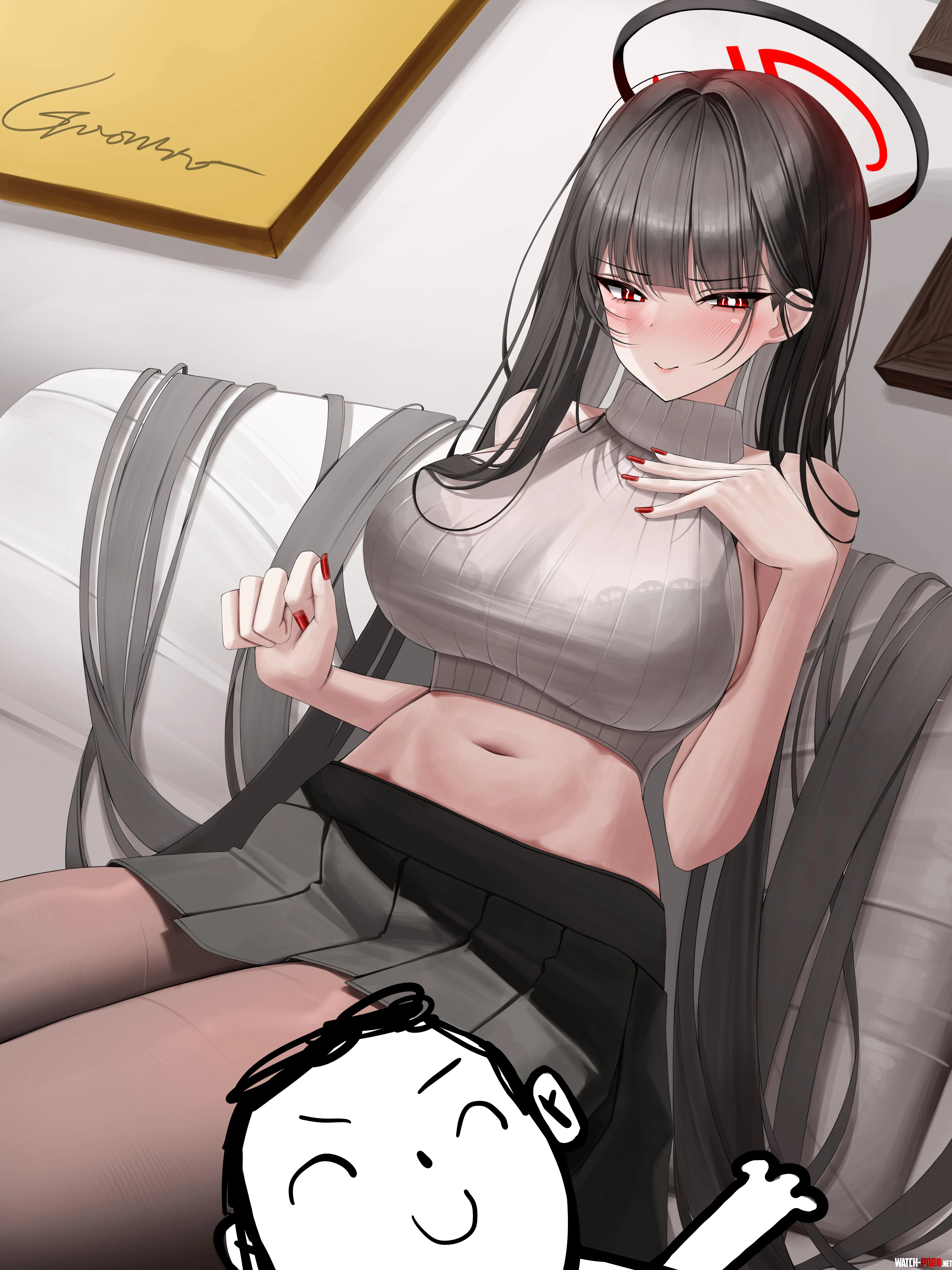 Rio gives lap pillow to Sensei (GoonSSO / GOONSSO) [Blue Archive] by elegantloveglimmer