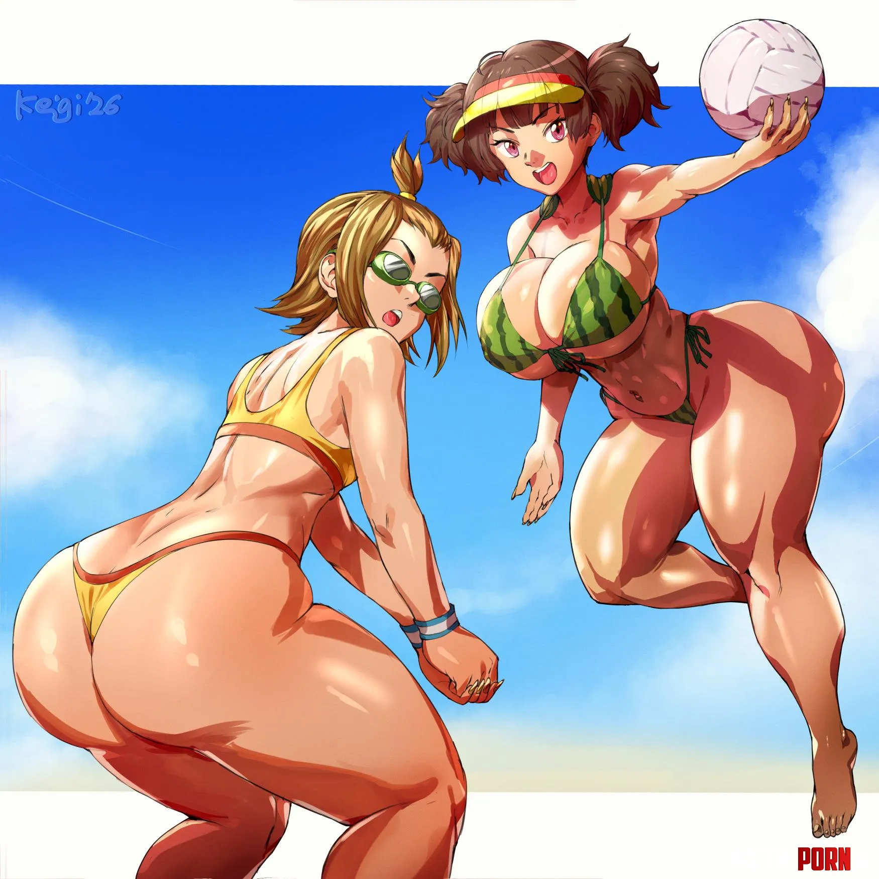 Ritsu Tainaka & Jun Suzuki playing volleyball 🏐 by LafterMastr