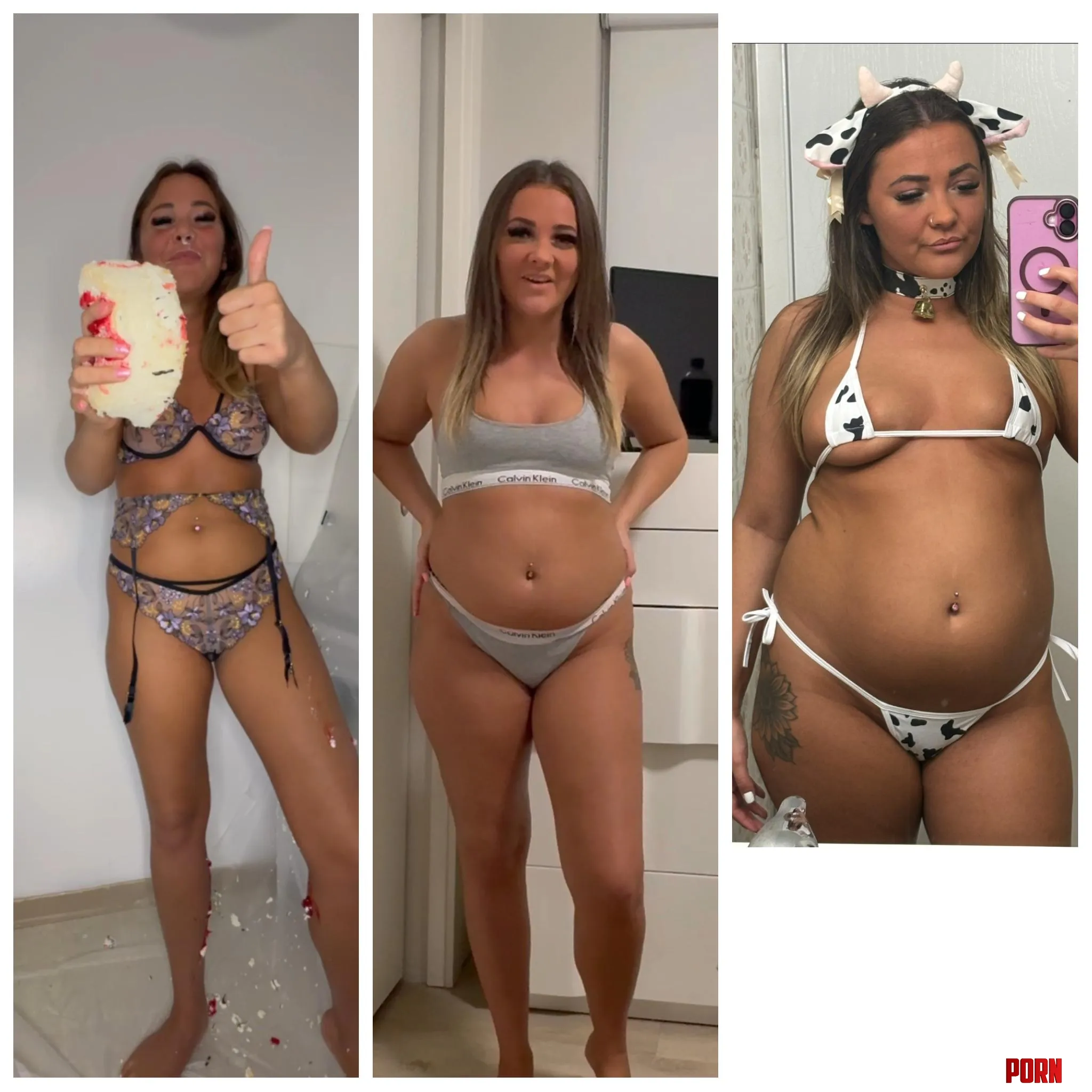 The first and last photos are only 3 months apart, Rylee is gaining so fast 🐄🥵 by PeteJonez154