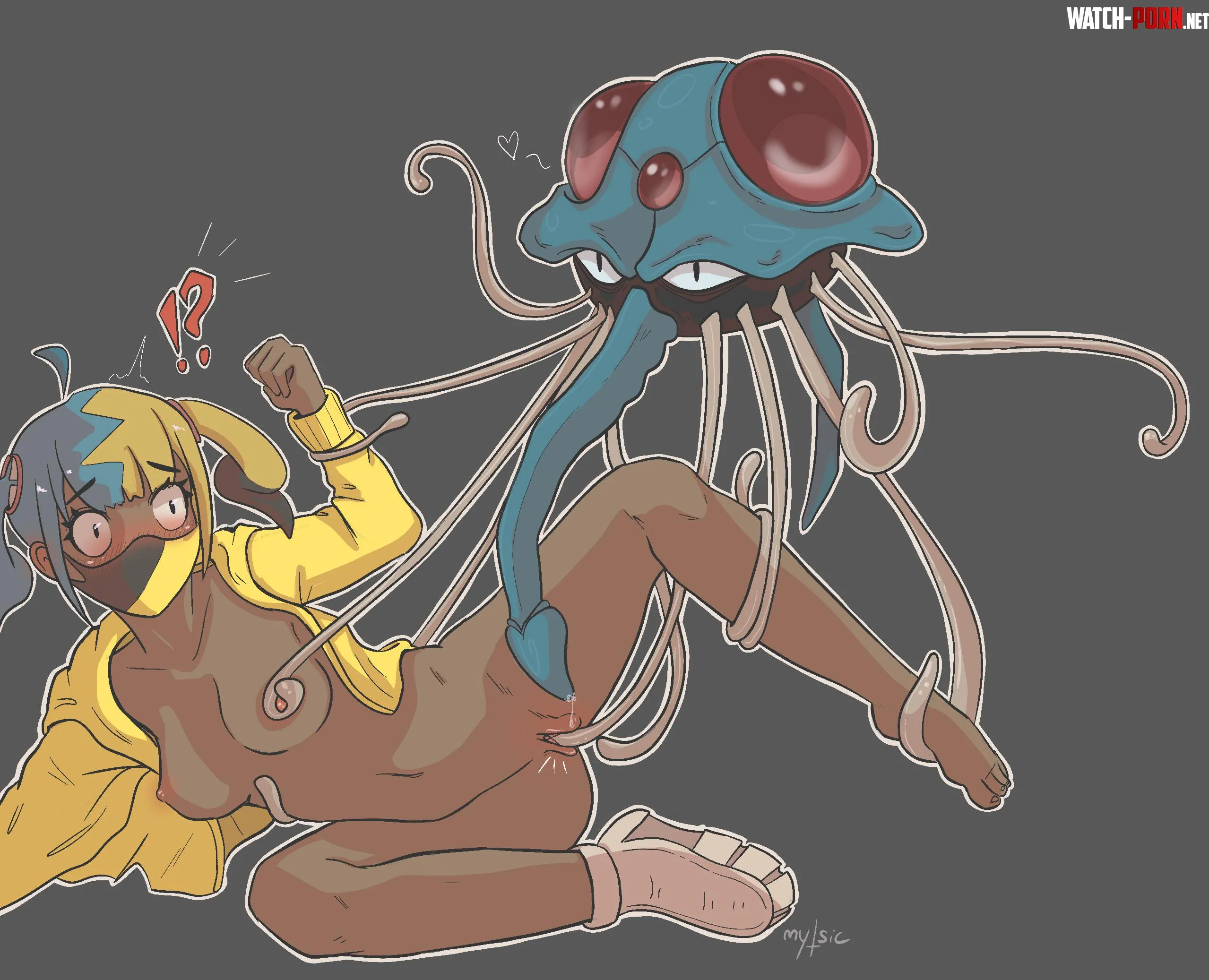 Canari vs tentacruel [art by me] by Mytsic