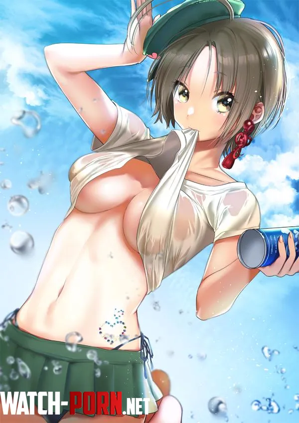 Lifting her shirt [Original] (やんよ) by Attacking_Diarrhea