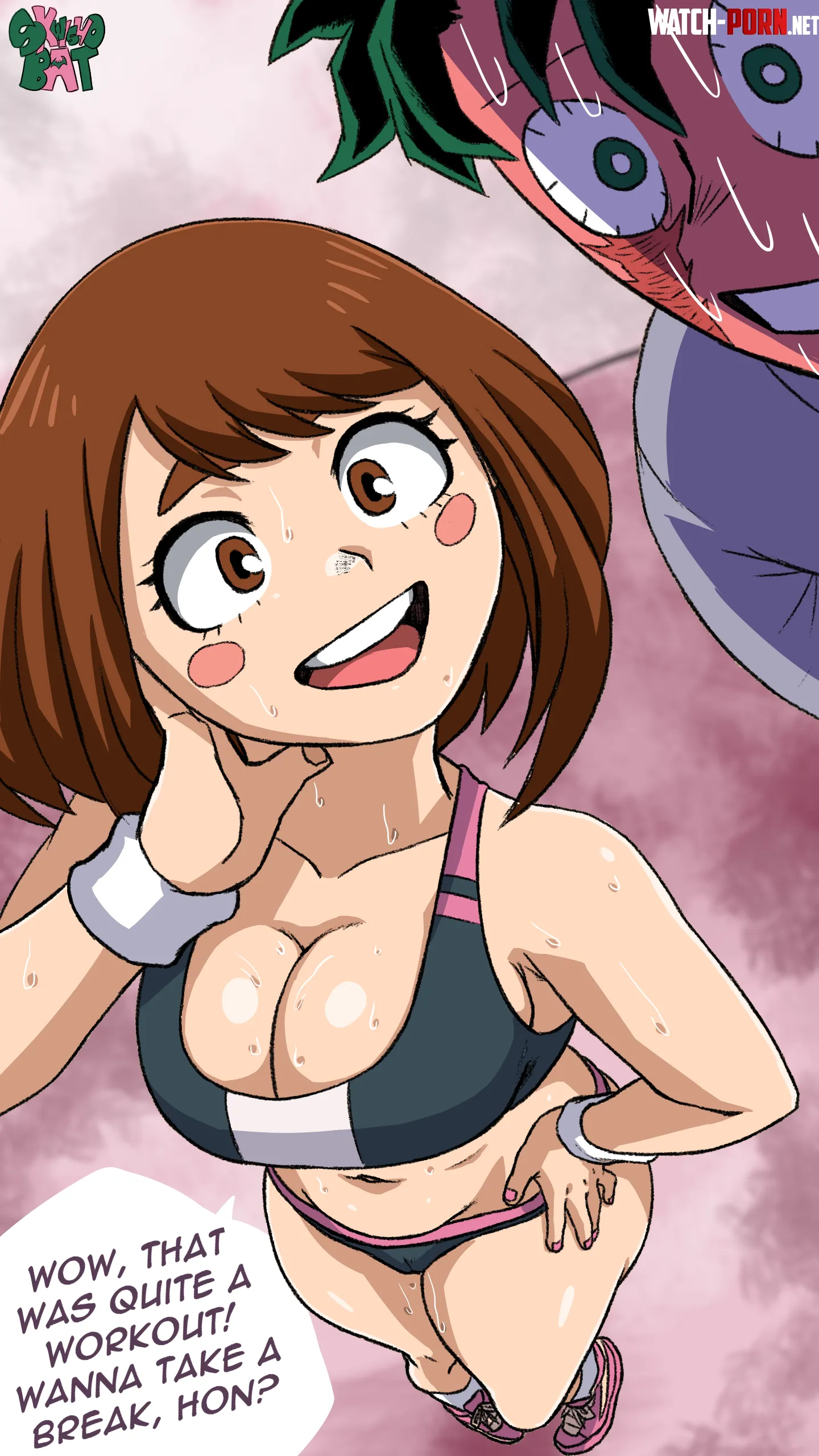 Post workout Uraraka! (art by me) by SkwishoBatArt