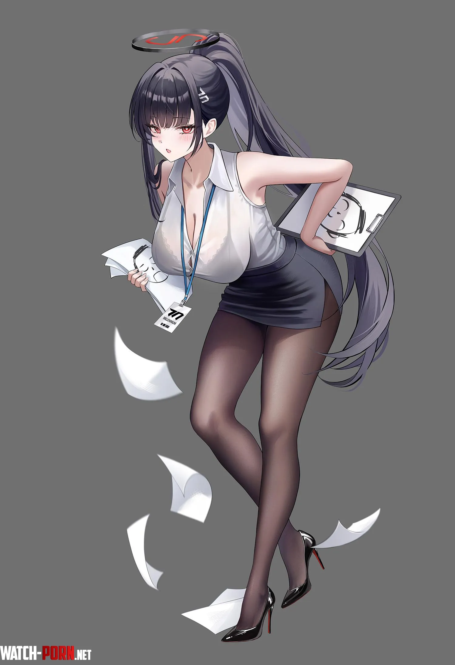 Office Lady Rio Tsukatsuki [Blue Archive] (kumi) by WoolsonDaSheep