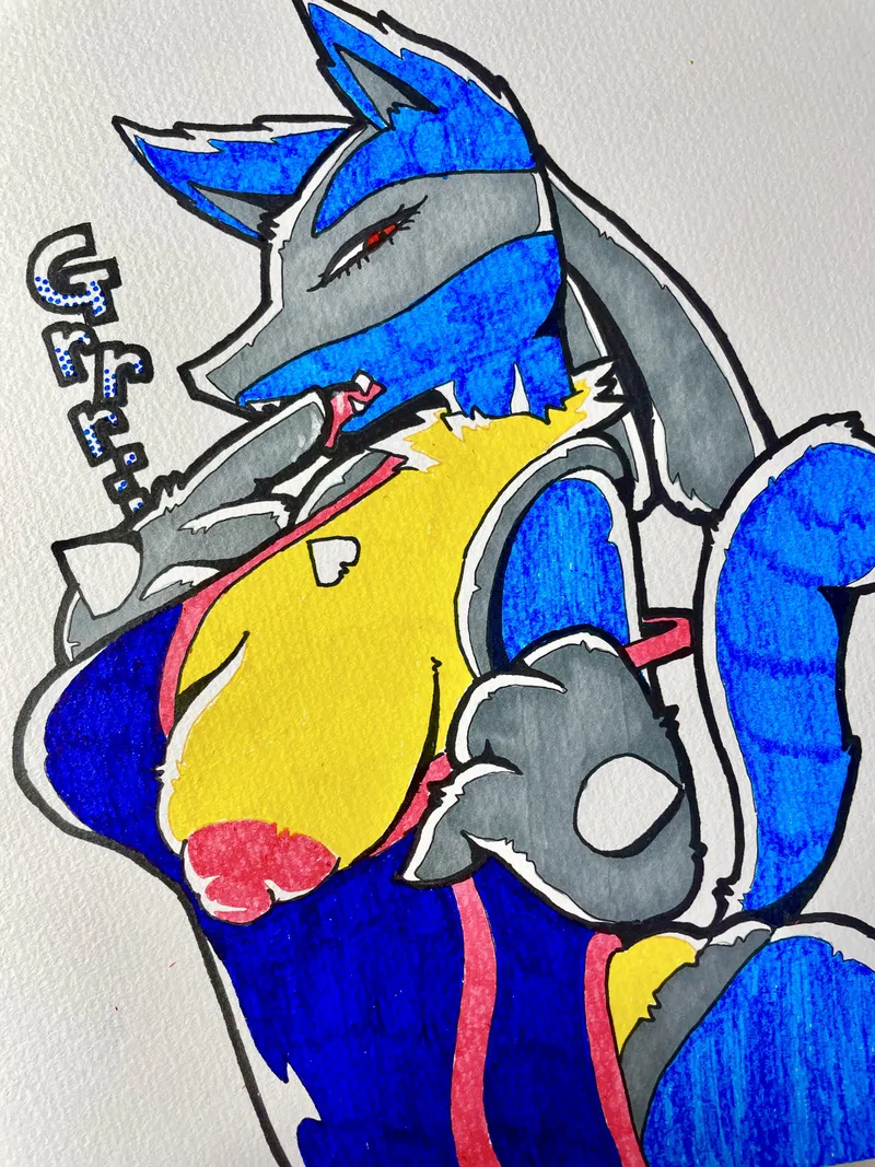 Thumbnail Competition Swimsuit Lucario Art by 0t0ubu0929 | PokePorn