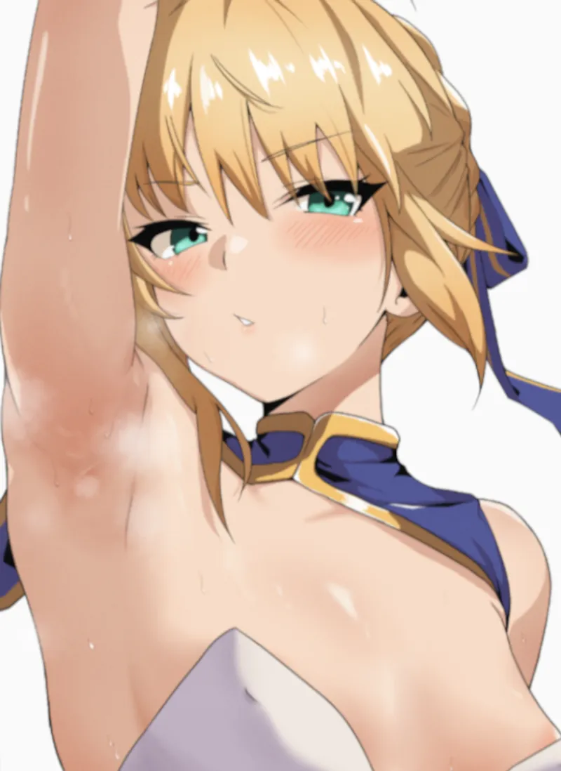 Thumbnail Exploring Elegance: Saber's Lovely Pits from Fate/stay night