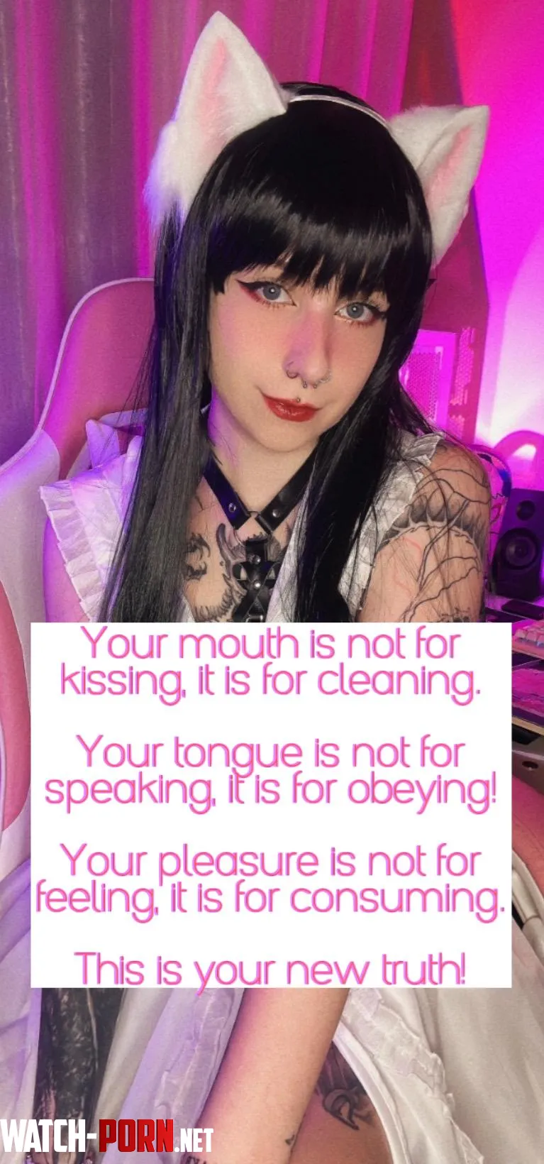 Your mouth cleans. Your pleasure isn't yours anymore by InkedInferna