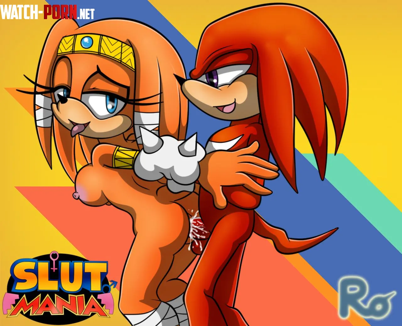 Knuckles and Tikal having a good time together by SpiritualReference42