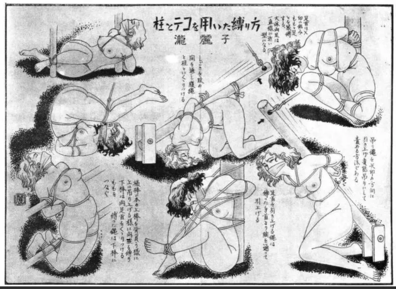 Thumbnail Artistic Exploration: LRTstudios Showcases Vintage Shibari Illustrations in Hentaibondage