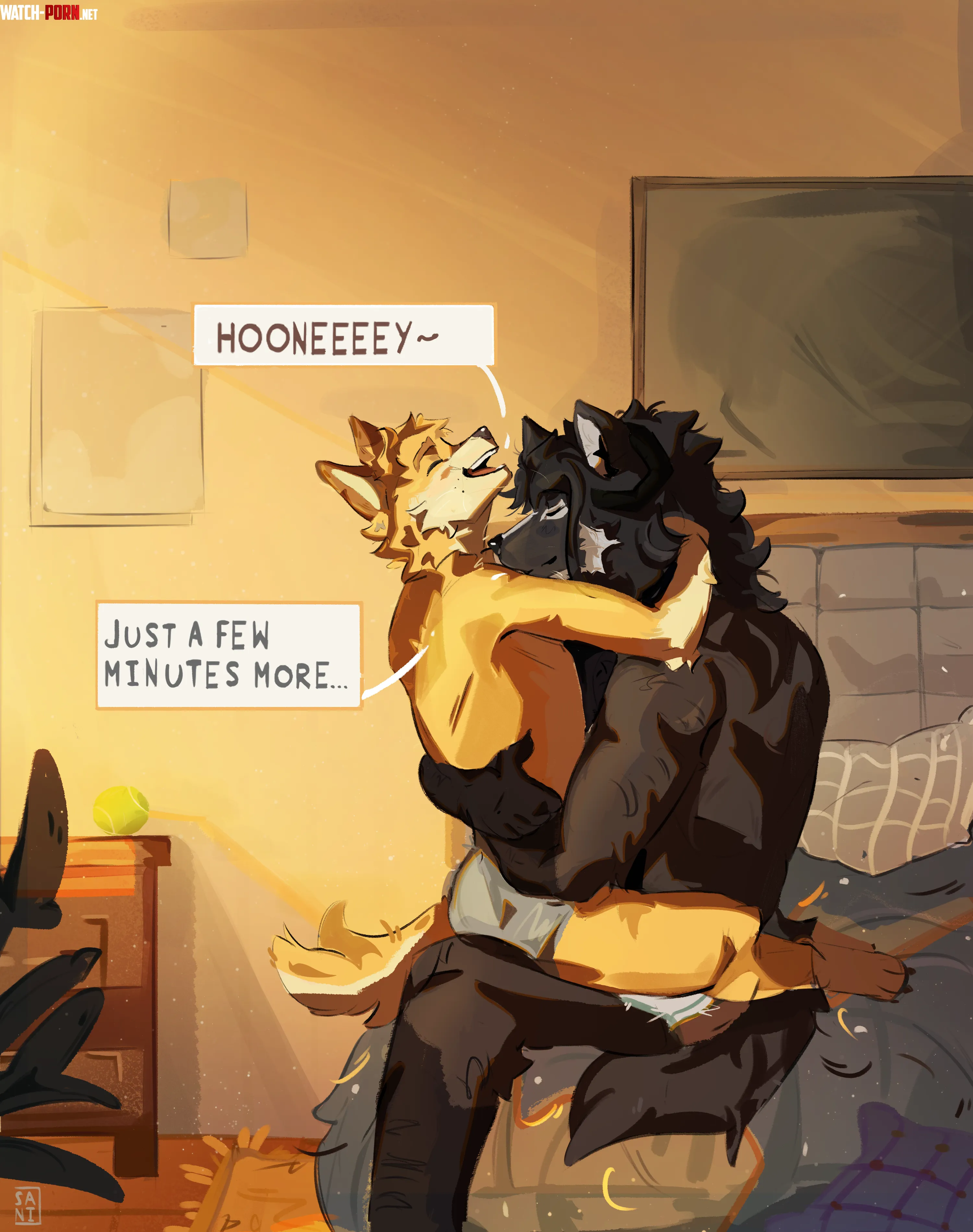 Morning hugs (art by me @saniyapp) by Kamutza