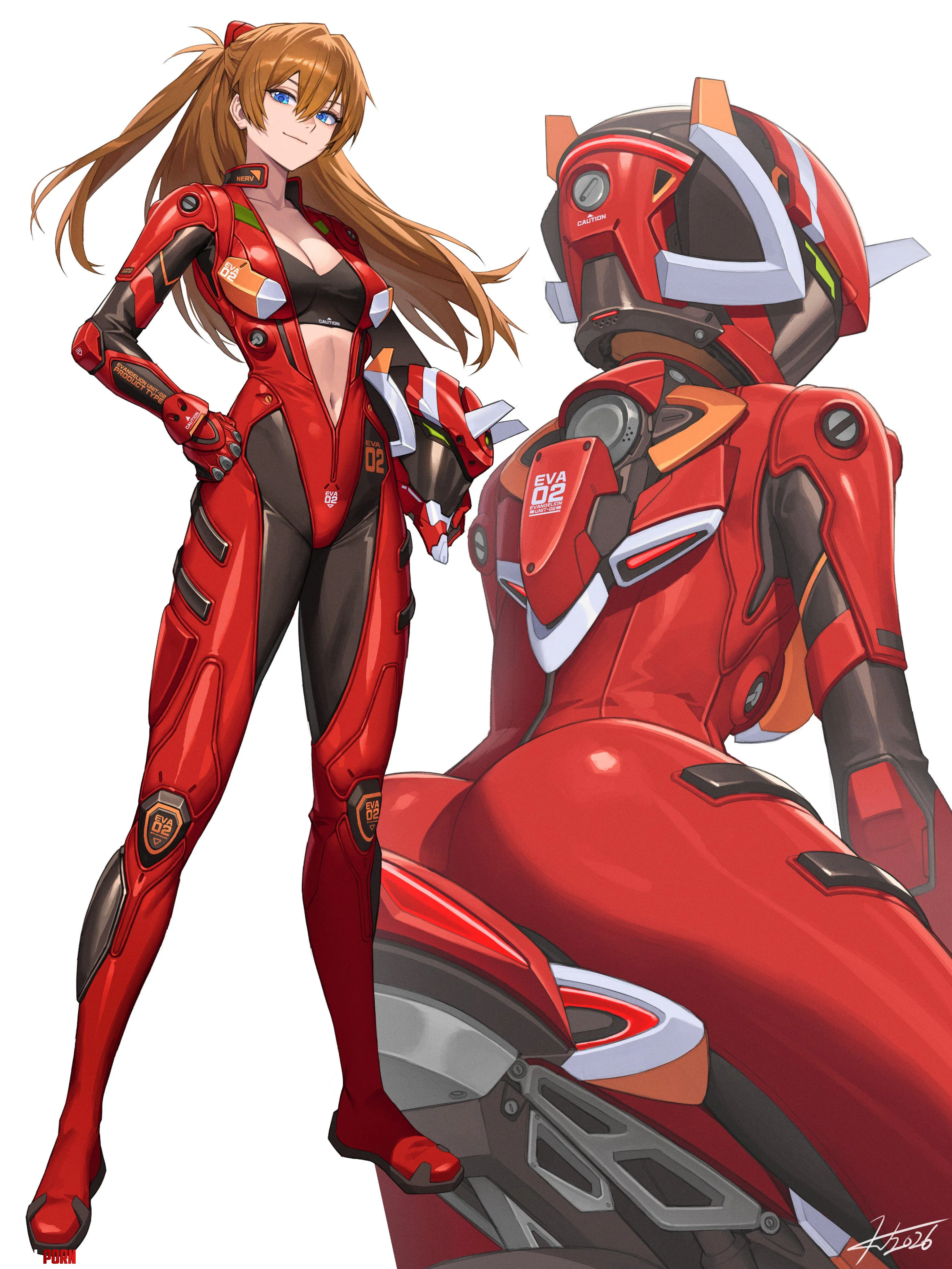 Bike Suit Asuka (HICHI) [Neon Genesis Evangelion] by llamanatee