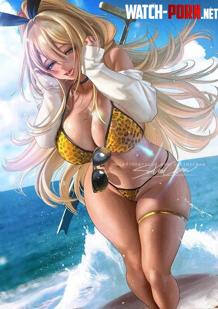 Rupee at the Beach (SakimichanArt) [Nikke] by GlamourPearl