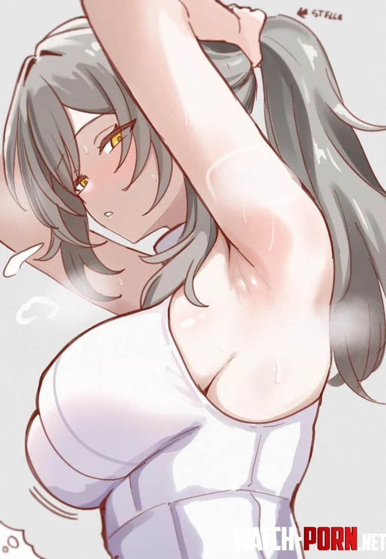 Stelle tying her hair by marxsander2016