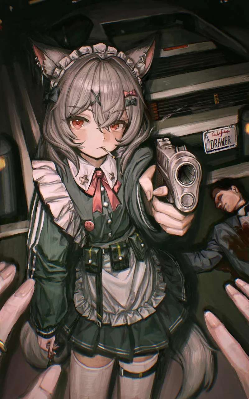 Thumbnail Feline Seduction: Cat Maid Assassin Unleashed by Drawer不是画家 | MartyrOfDespair