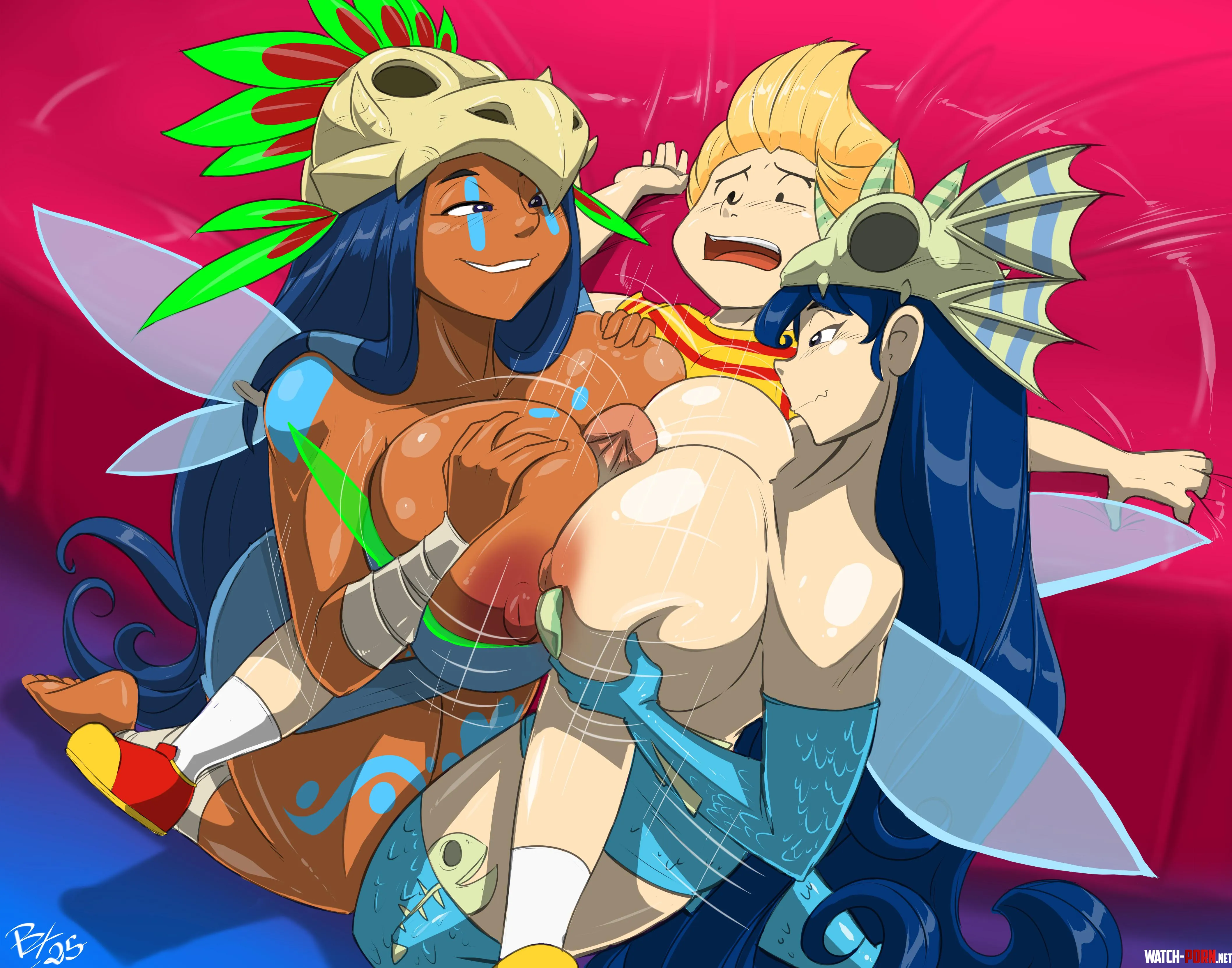 Paizuri with goddesses by xJets