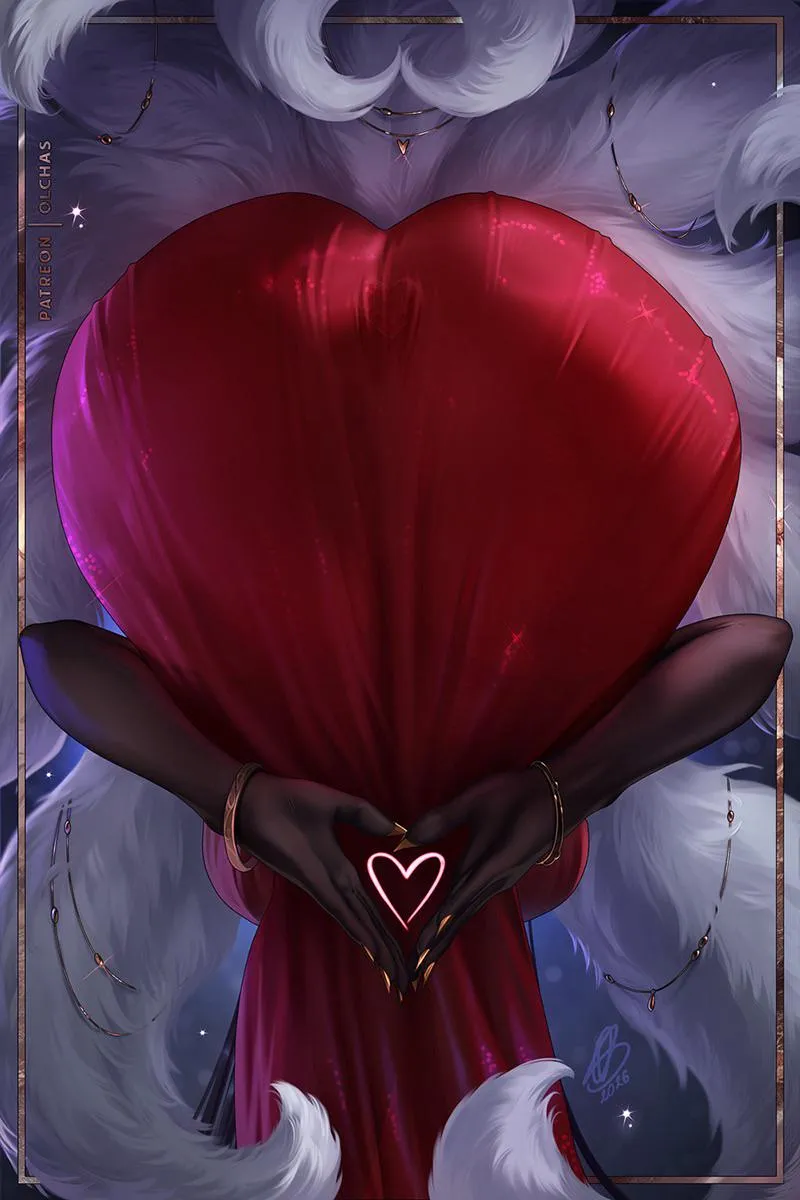 Thumbnail Ahri heart pose (OlchaS) by Silent_Steak_9540