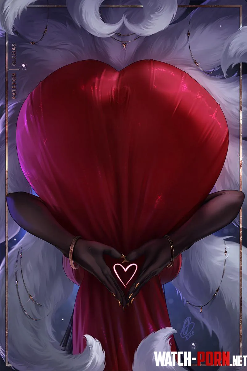 Ahri heart pose (OlchaS) by Silent_Steak_9540