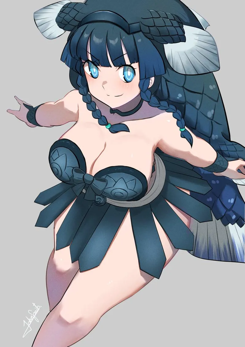 Thumbnail Kawaii Ecchi: Coelacanth in Cute Dress by RainDMask