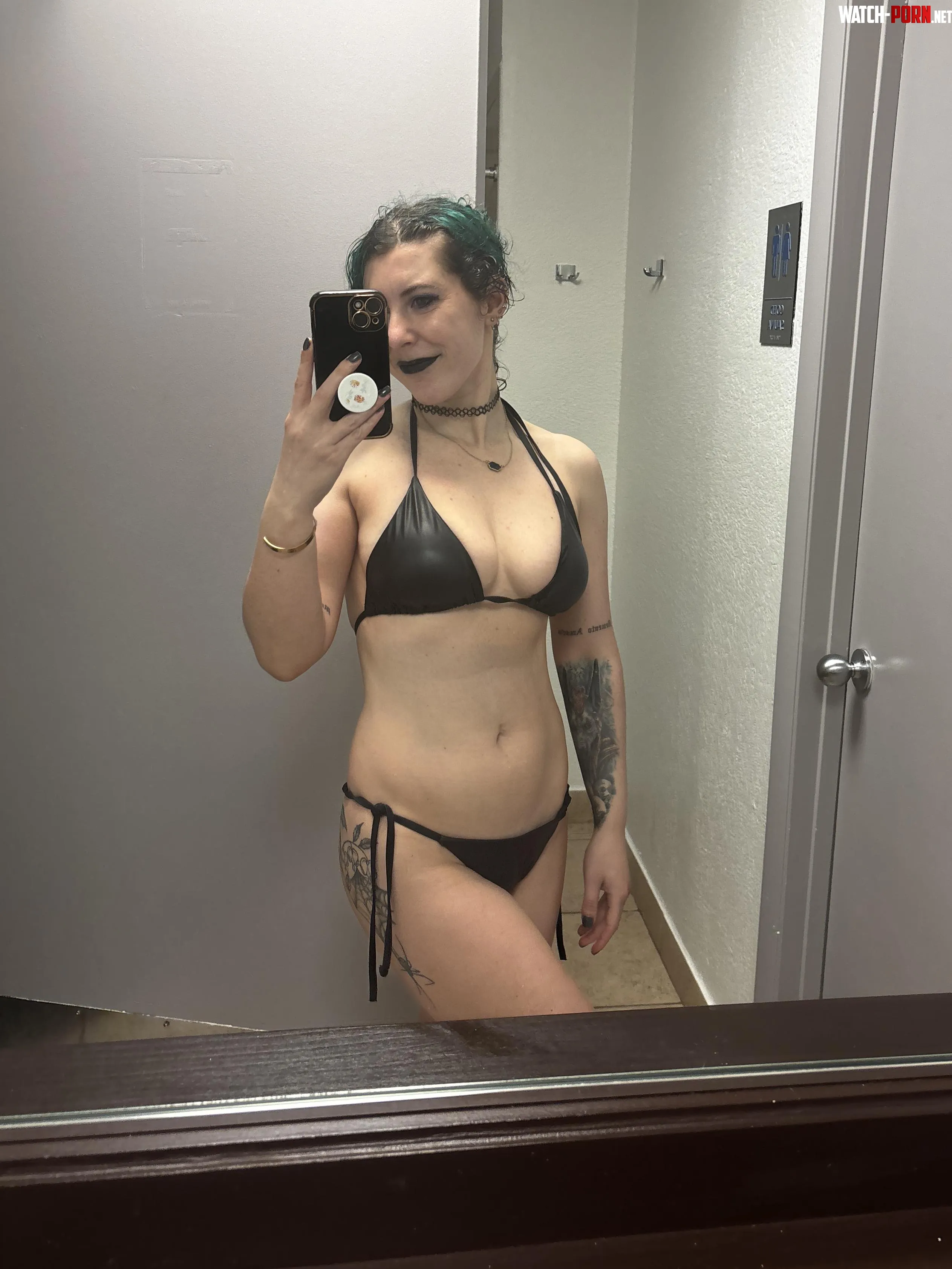 Tatted goth ready for a swim by sirenskiss3