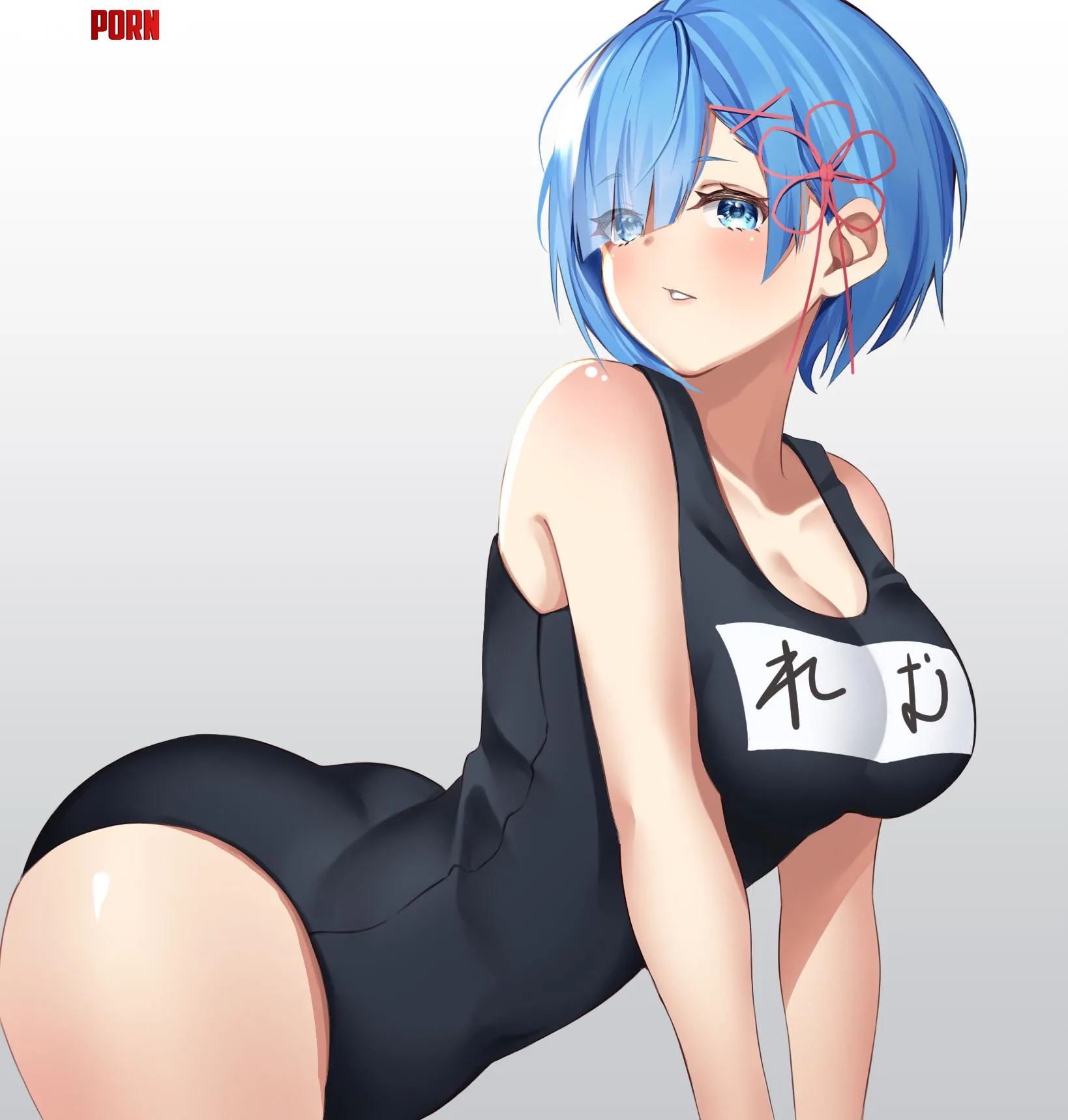 School swimsuit Rem [Re:Zero] (ユウヤ) by Attacking_Diarrhea