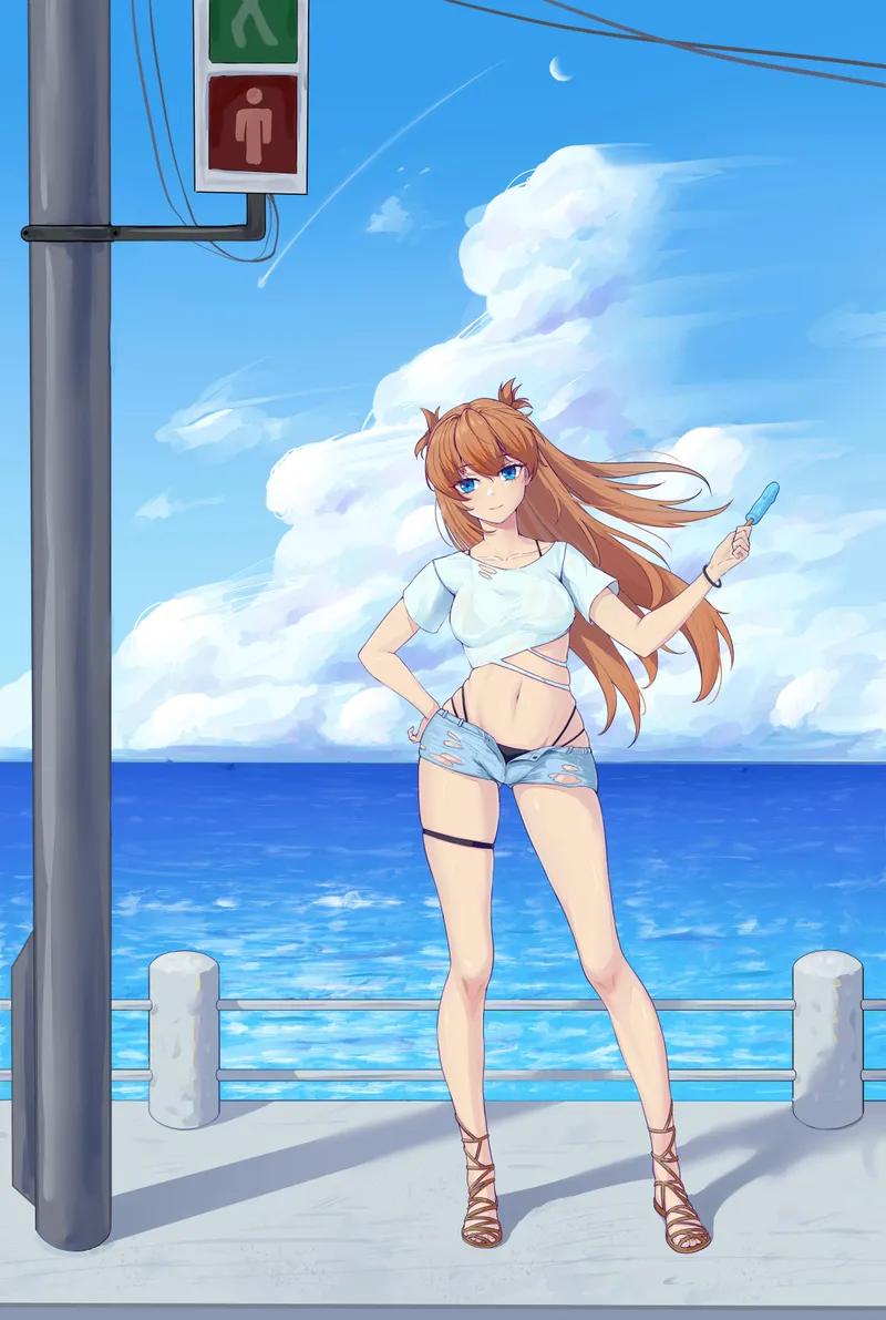 Thumbnail Seaside Asuka from Neon Genesis Evangelion: An Anime Icon | animemidriff