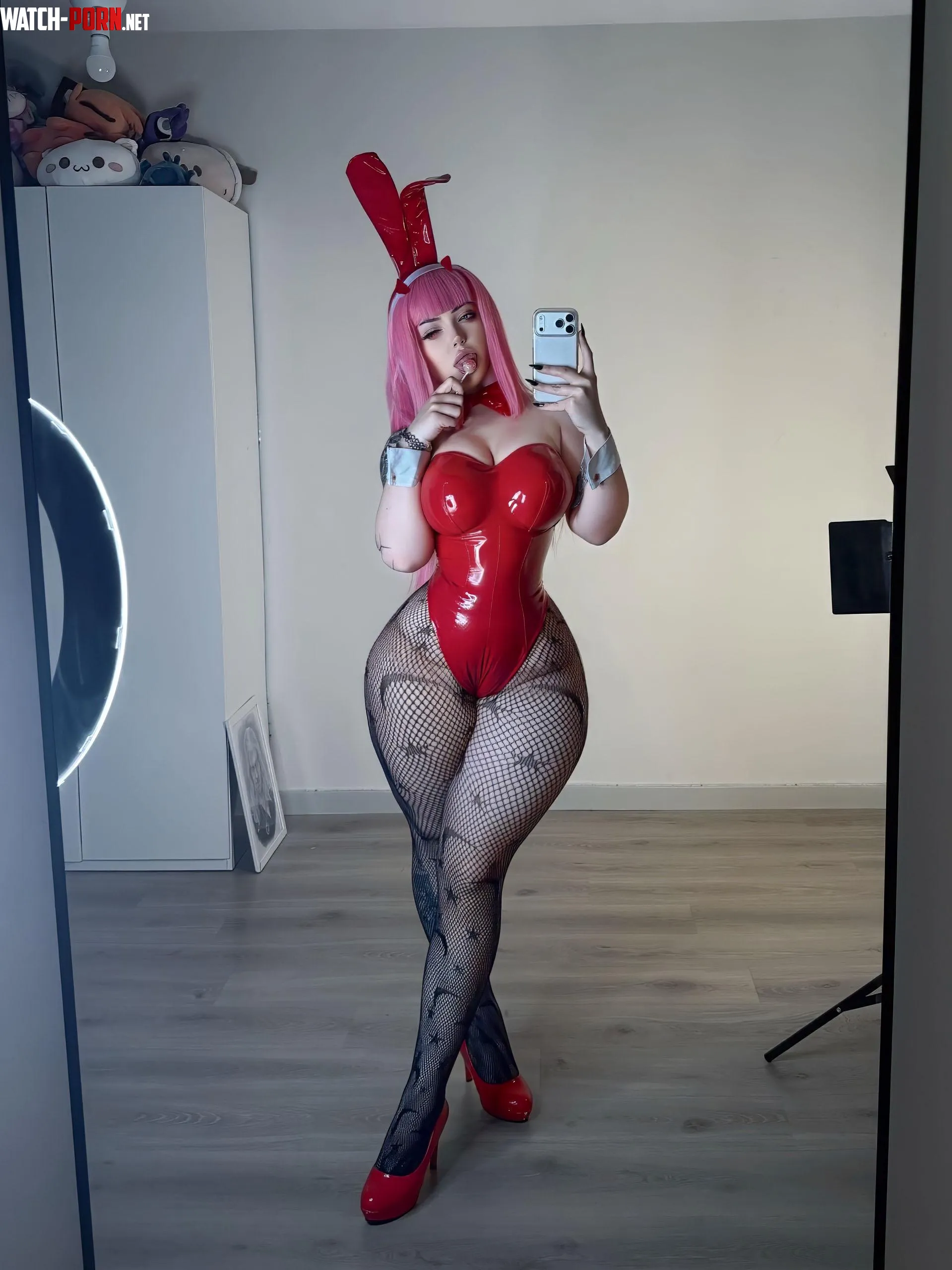 Who wants to adopt bunny Zero Two... she loves licking lollipops ^_~ by Gothlanie