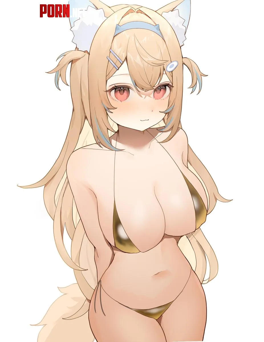 Fuwawa celebrating golden week with a golden bikini [Hololive] by AnimeChan39