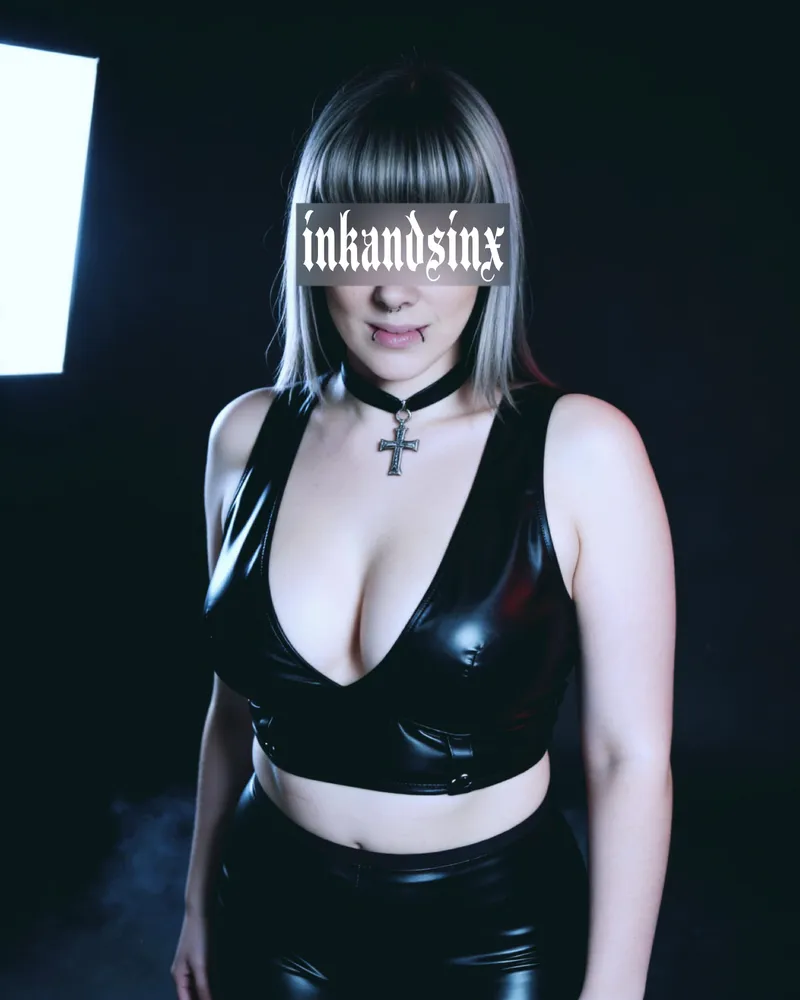 Thumbnail Recent shoot loved the dark Aesthetic and my tiddies in this top by inkandsinx