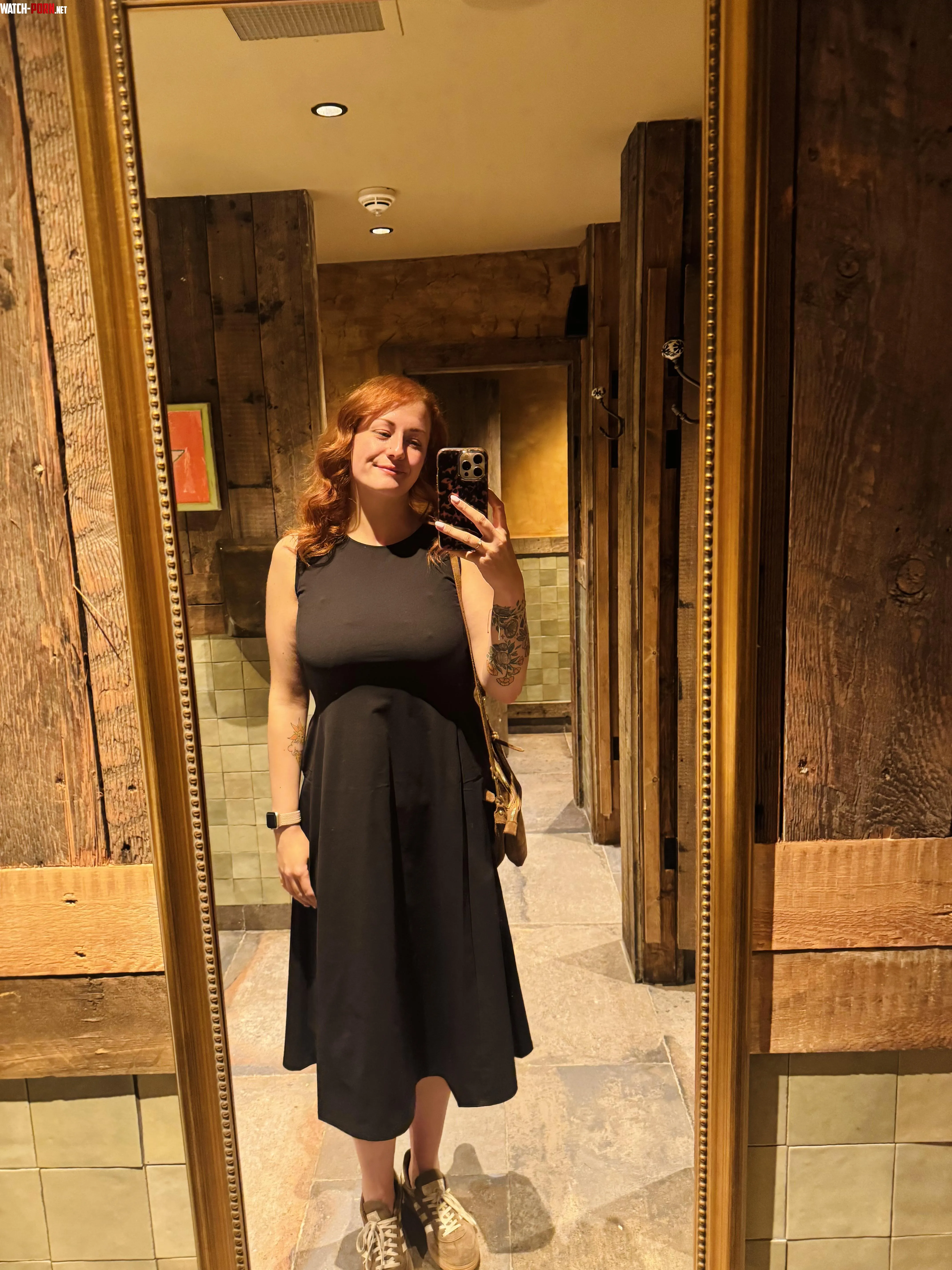 Hard to hide my large bust when it casts a shadow in my demure work dress by katieisagoodgirl69