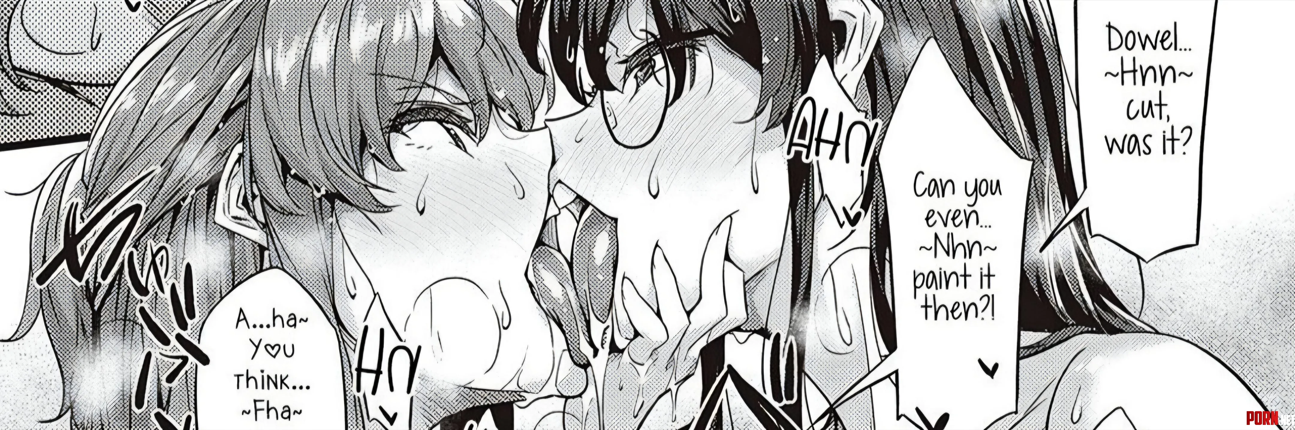 Lf mono source: 2girls, glasses , sweaty, kissing 