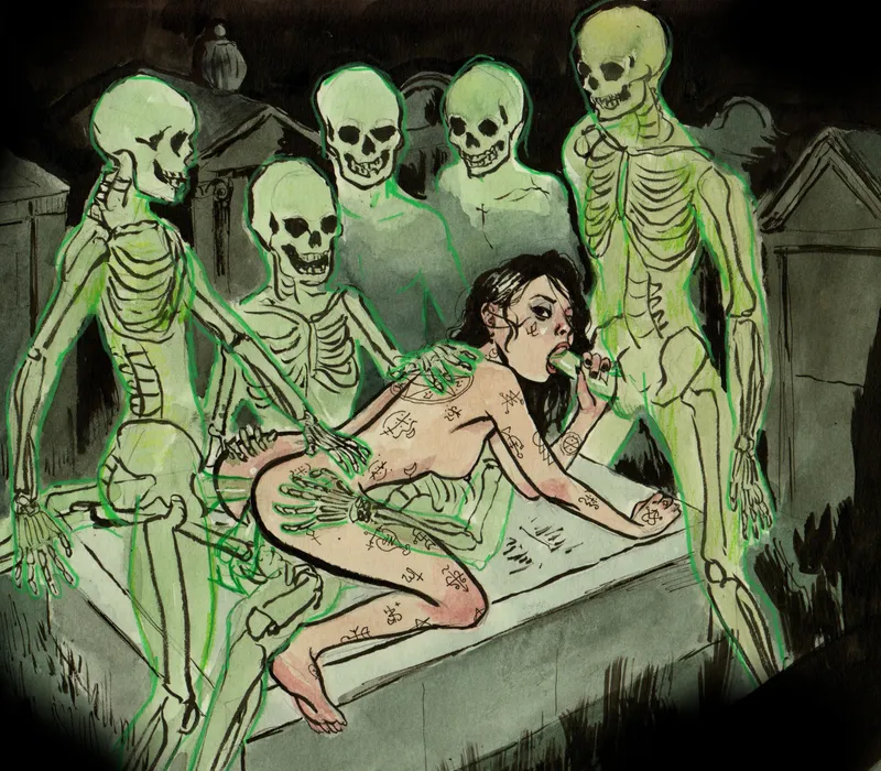 Thumbnail Witness the Necromancer's Graveyard Ritual in a MonsterMen Universe by katanugi