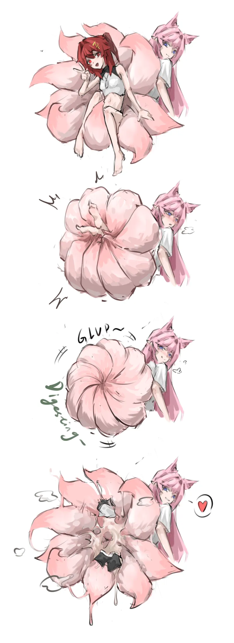 Thumbnail Exploring Foxgirl/Kitsune Tail Vore Art with GluttonousVulp