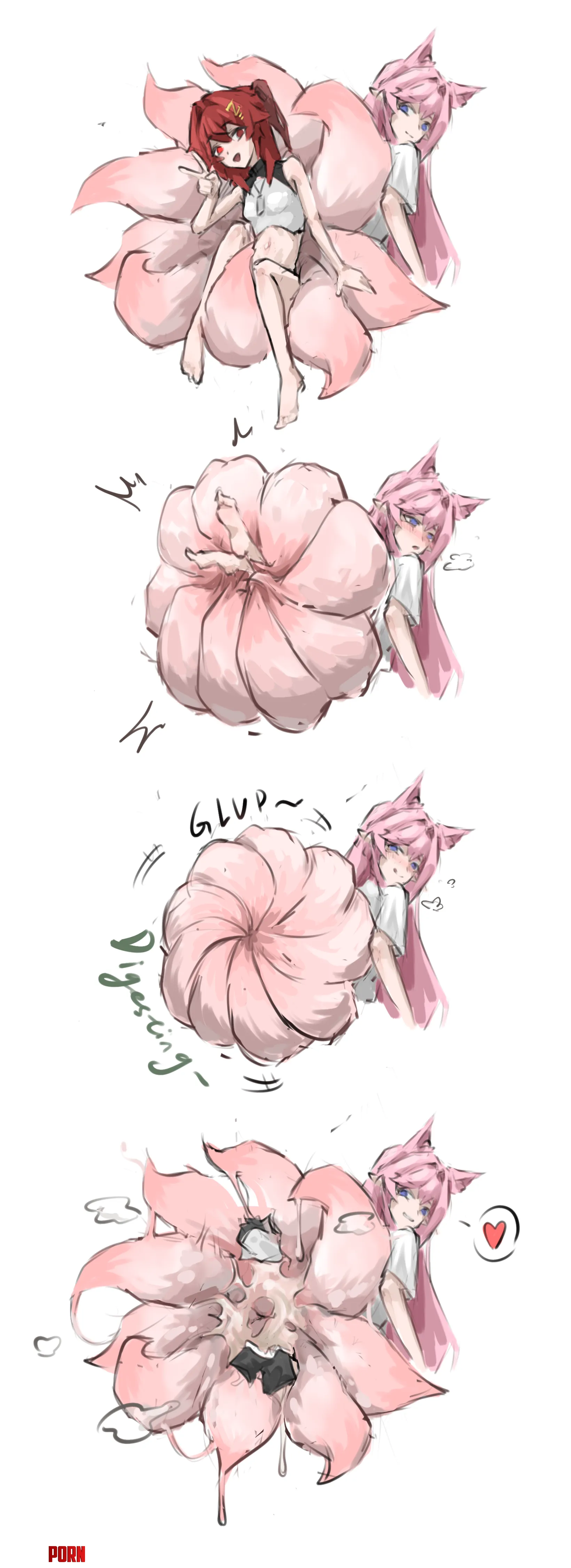 {request} Foxgirl/kitsune tail vore art??? by GluttonousVulp