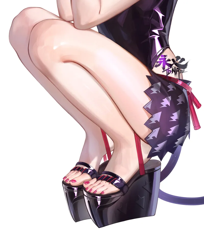Thumbnail Jane Doe Squatting [Zenless Zone Zero] by Level-Ad5048 | Thighdeology Art